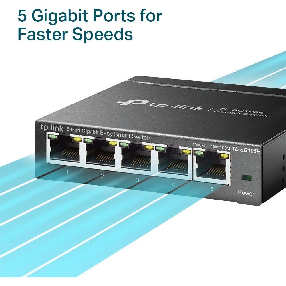 Switch Ethernet Gigabit TP-Link TL-SG105E 5 Puertos Metal