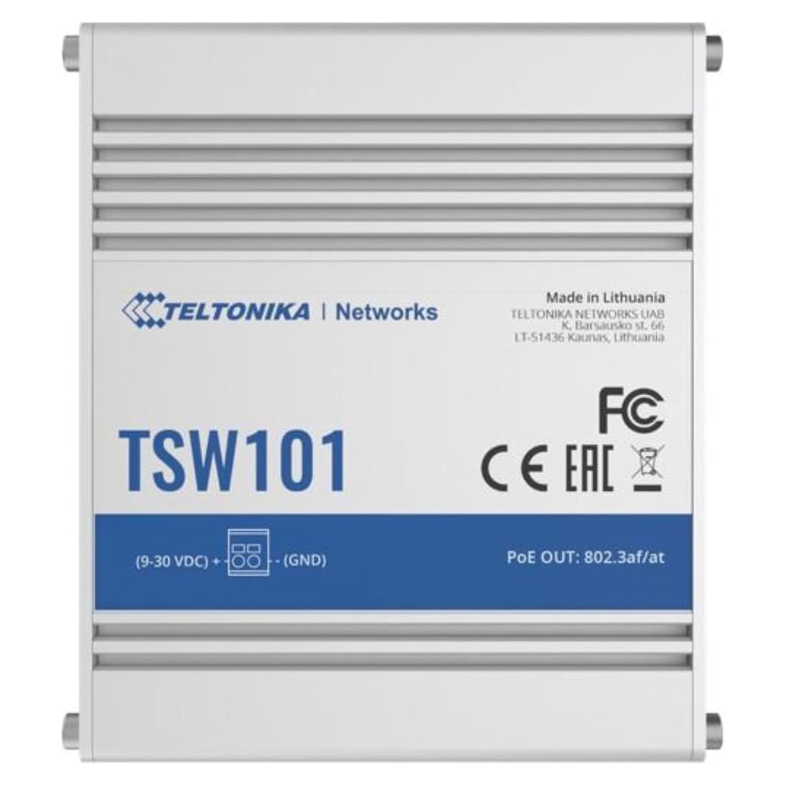 Interruptor Ethernet Automotriz Teltonika TSW101 PoE+ 5 Puertos