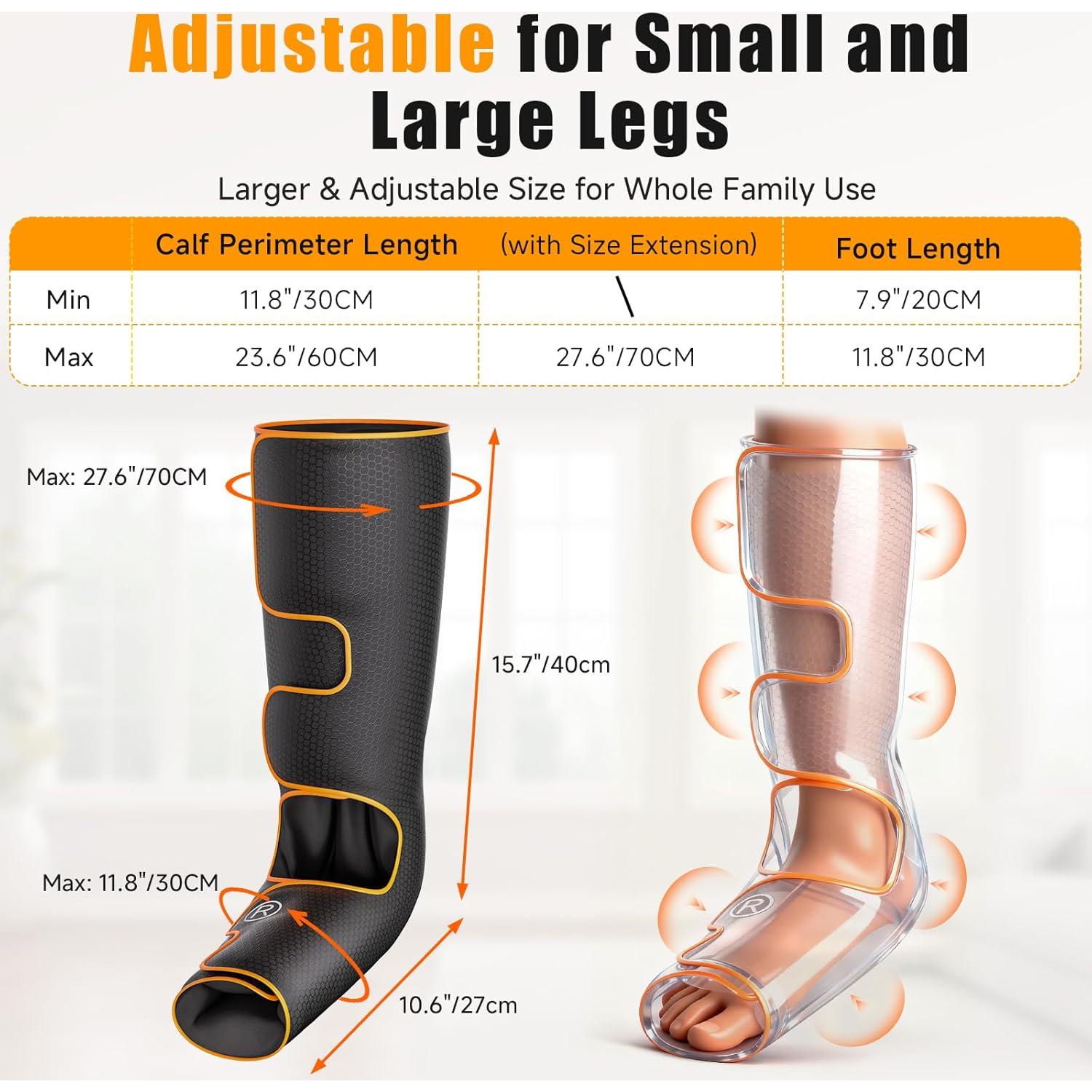 Masajeador de Piernas con Calor y Compresión Healthpal FE-7204B