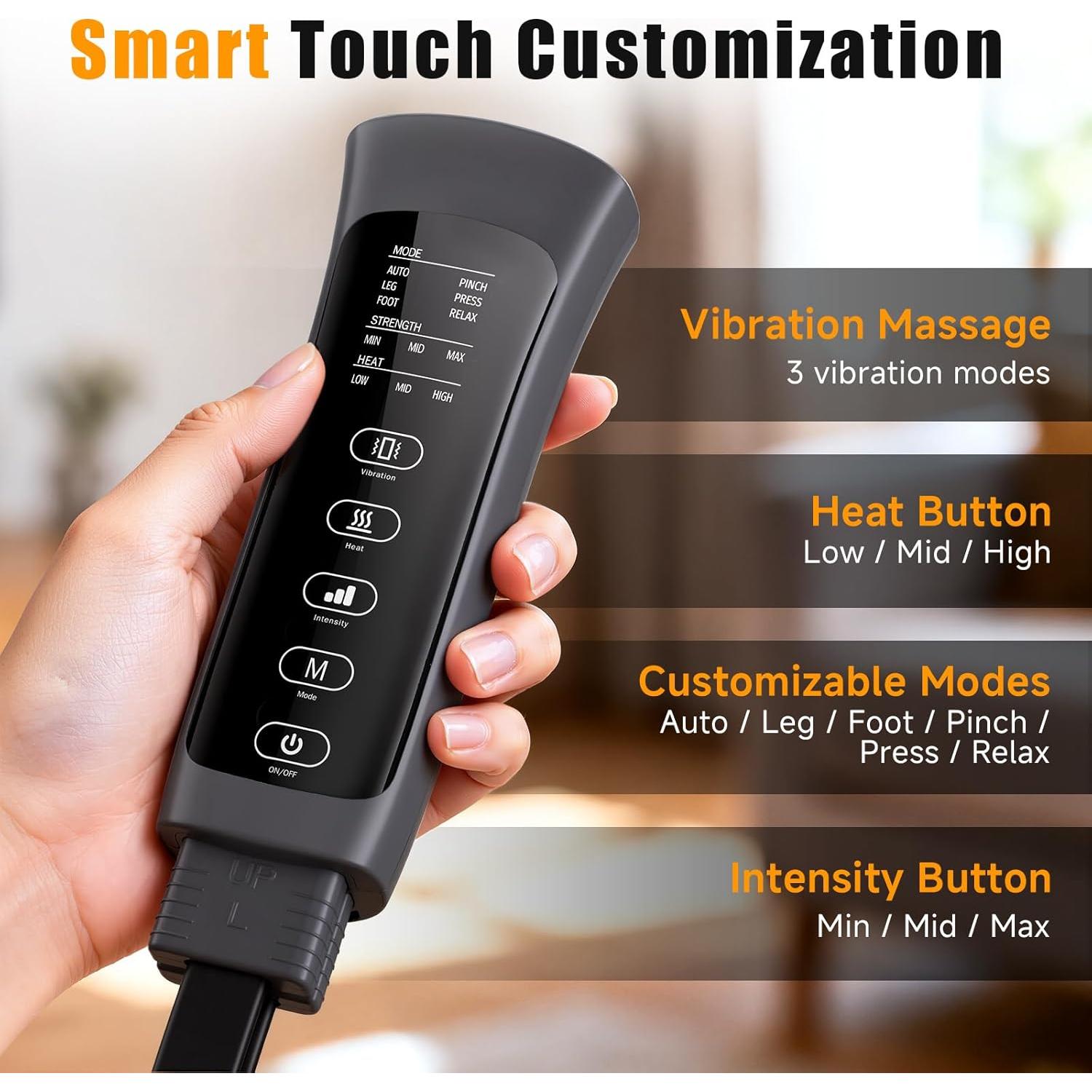 Masajeador de Piernas con Calor y Compresión Healthpal FE-7204B