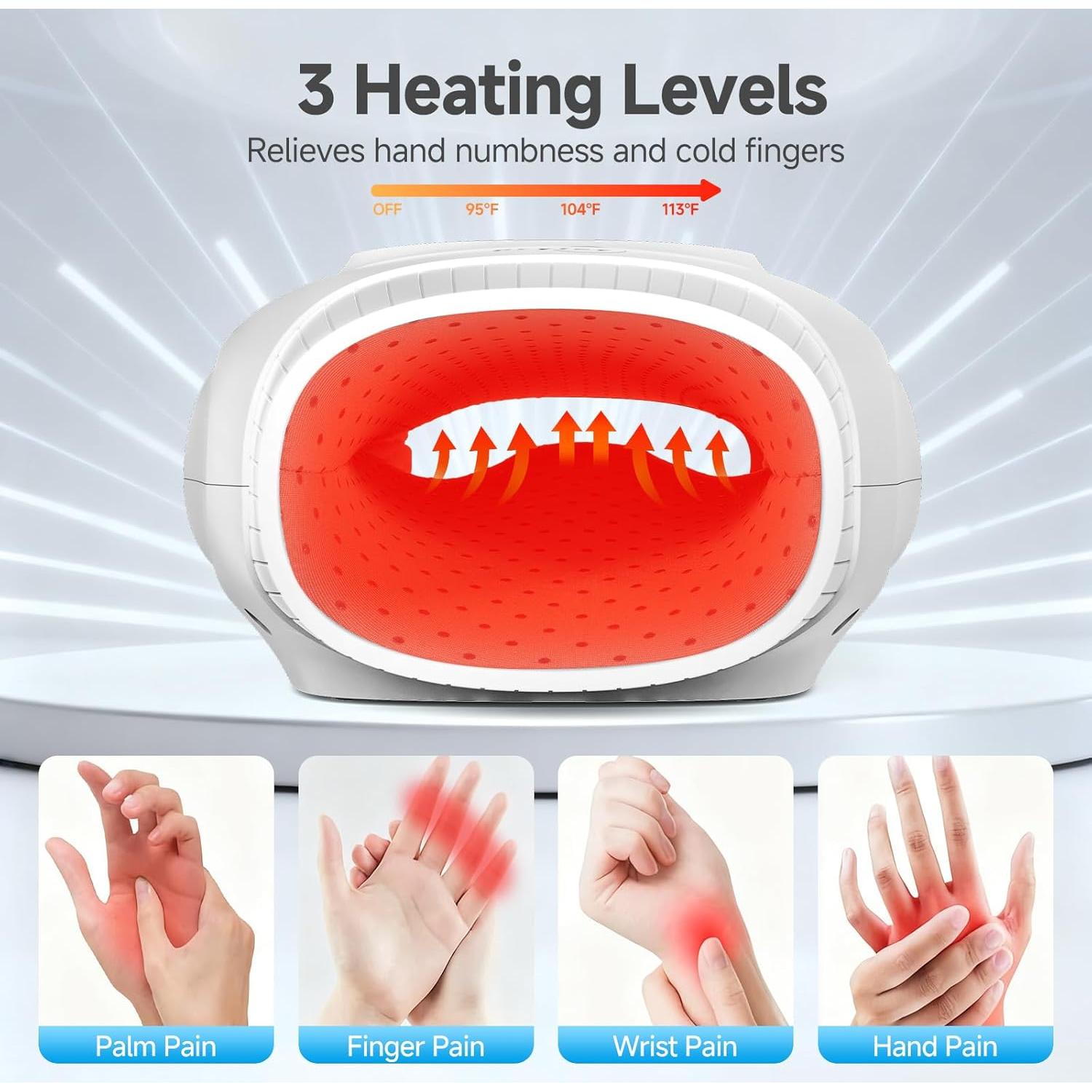 Masajeador de Manos Eléctrico WENZHOU KX-708 con Calor y Compresión