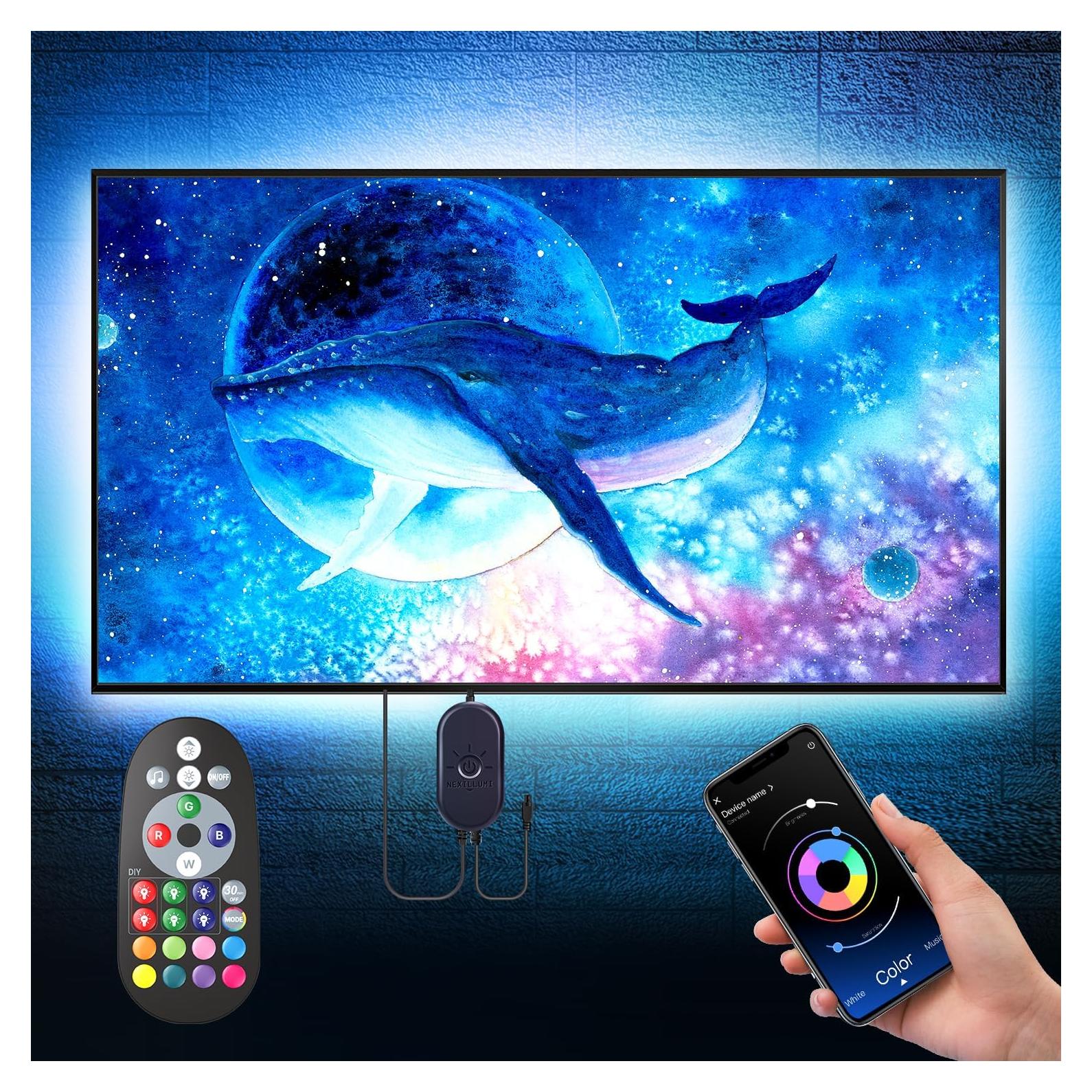 Luces LED Nexillumi 5m RGB para TV 140-190cm con Control APP