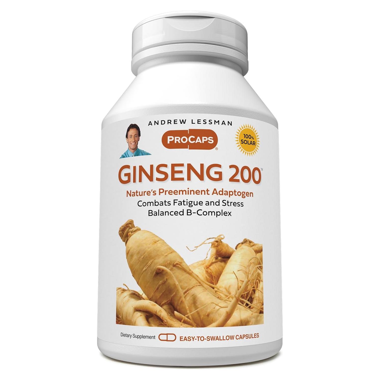 Ginseng 200mg Andrew Lessman - 360 Cápsulas Suaves - Adaptógeno