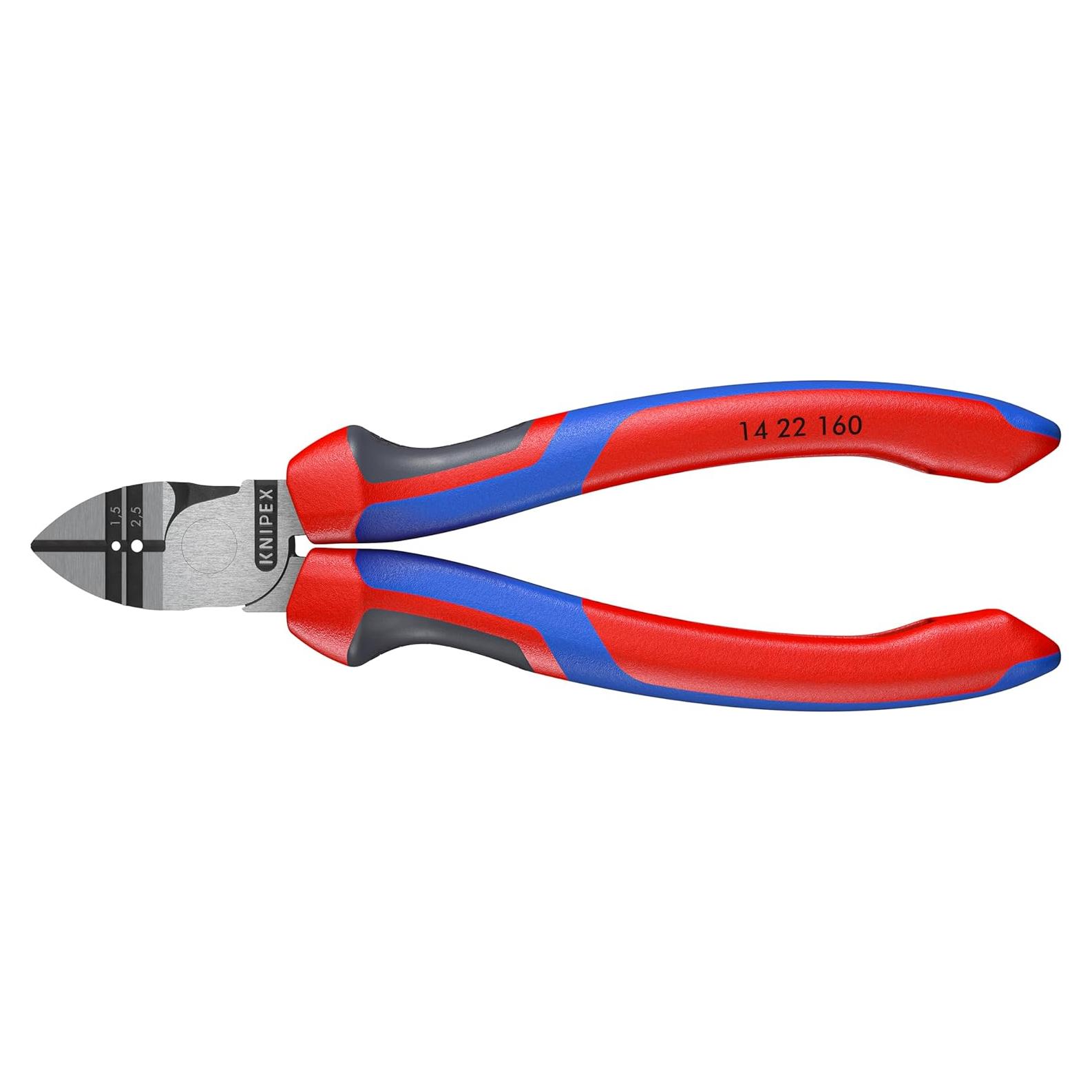 Alicates de Corte Diagonal KNIPEX 16.9 cm con Destripador