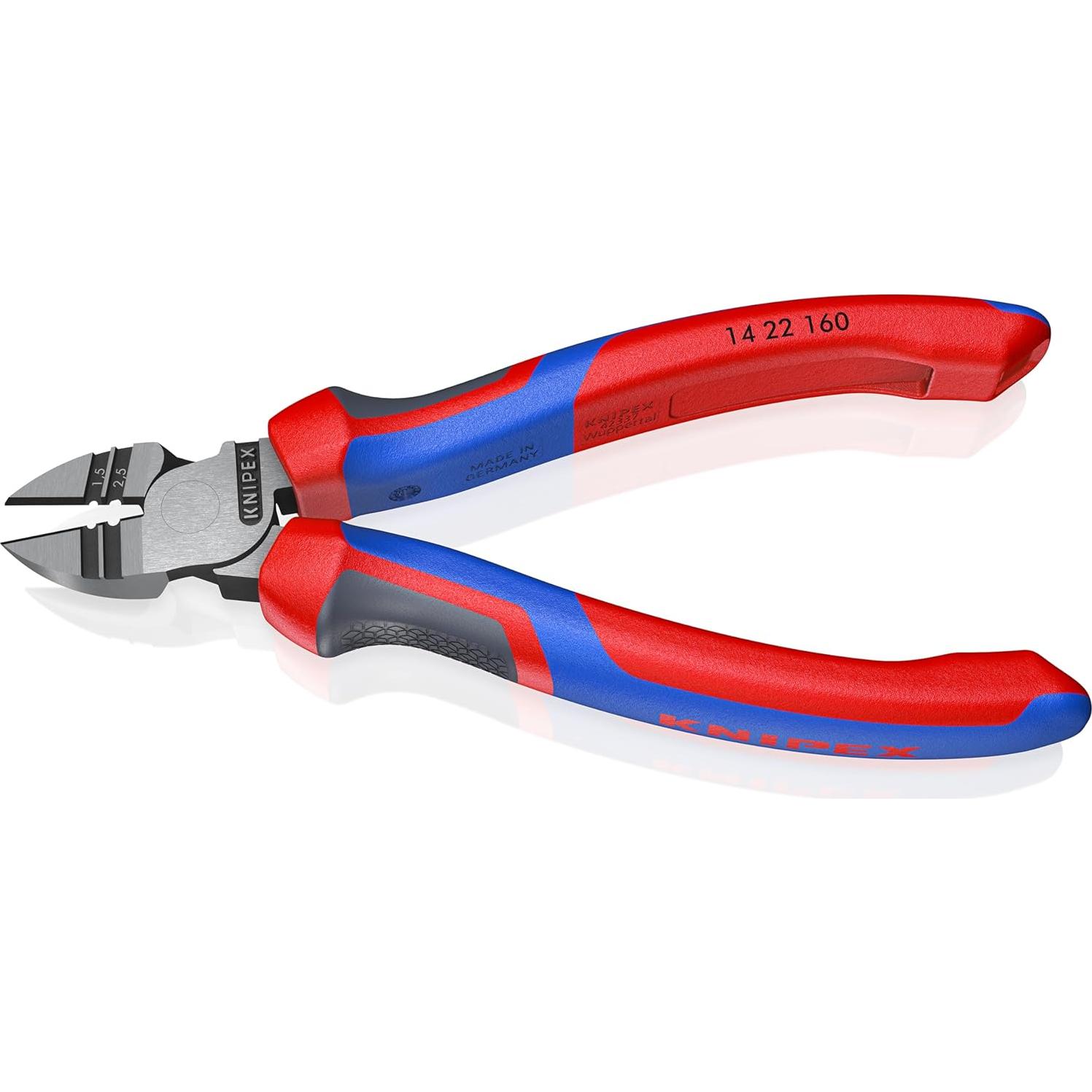 Alicates de Corte Diagonal KNIPEX 16.9 cm con Destripador