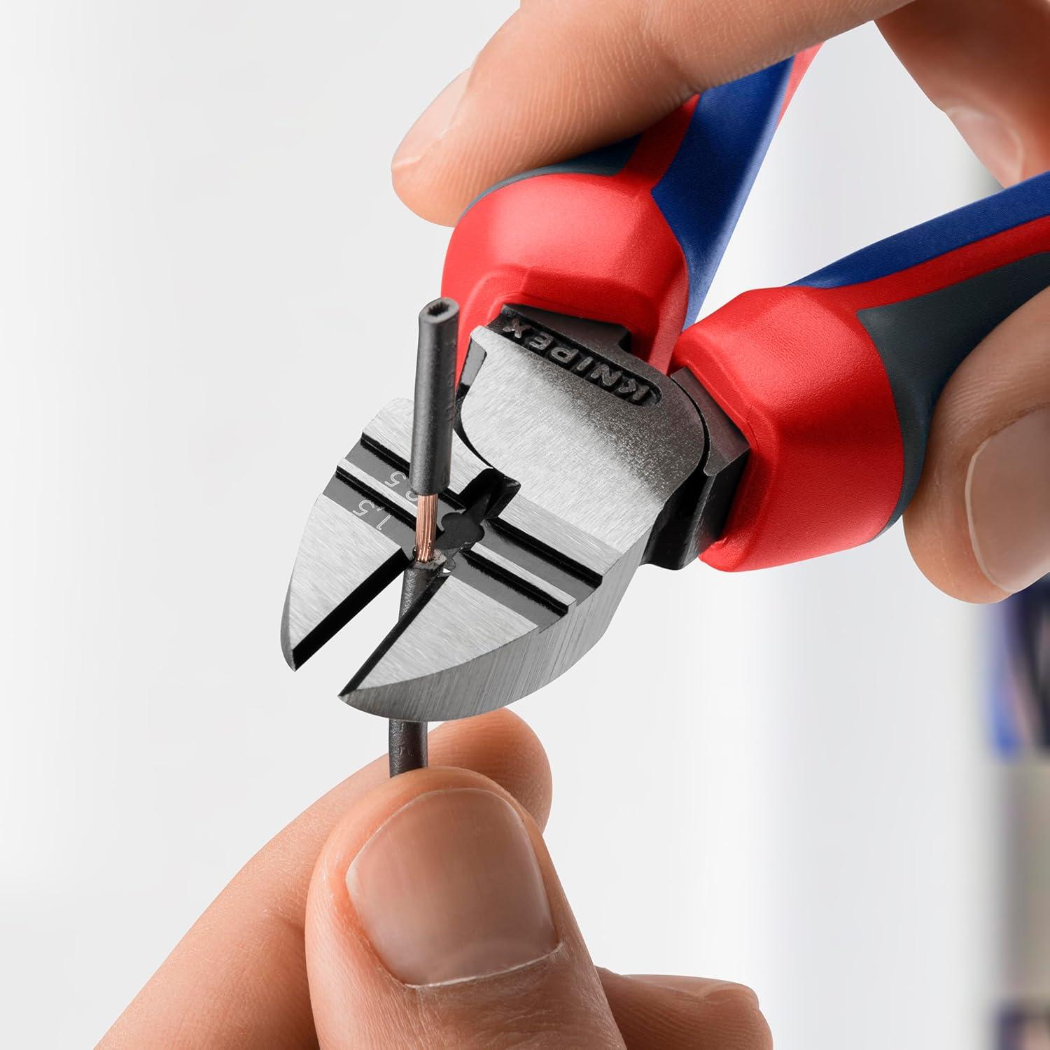 Alicates de Corte Diagonal KNIPEX 16.9 cm con Destripador