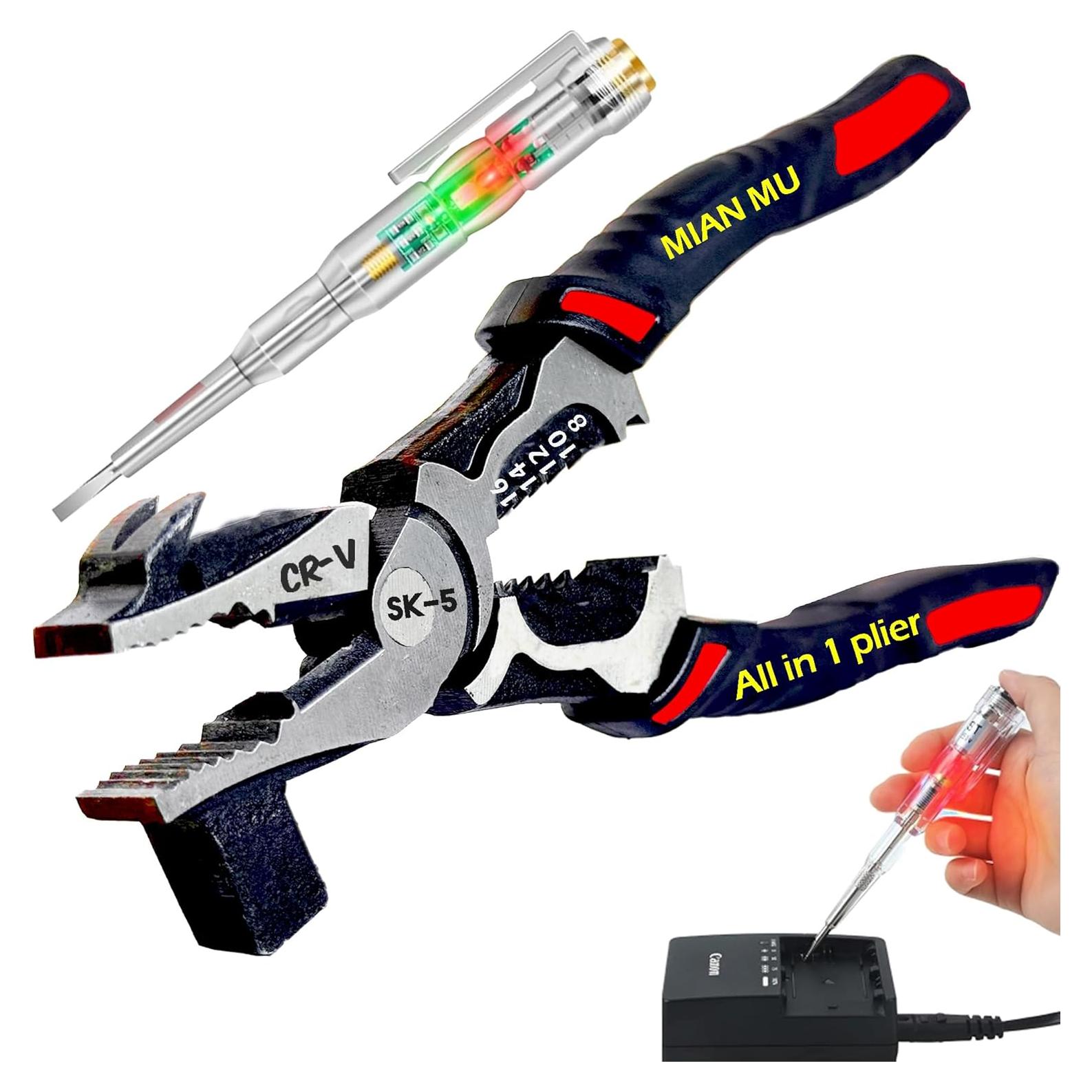 Alicate Multifuncional 6 en 1 MIAN MU 20.32 cm con Probador