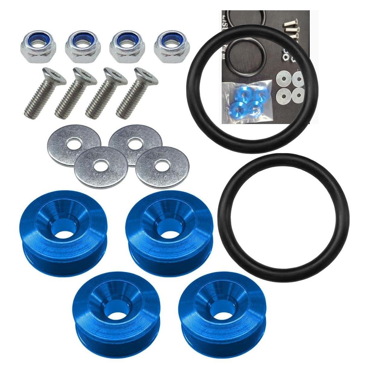 Kit de Sujetadores de Liberación Rápida LHDOS para Parachoques Azul