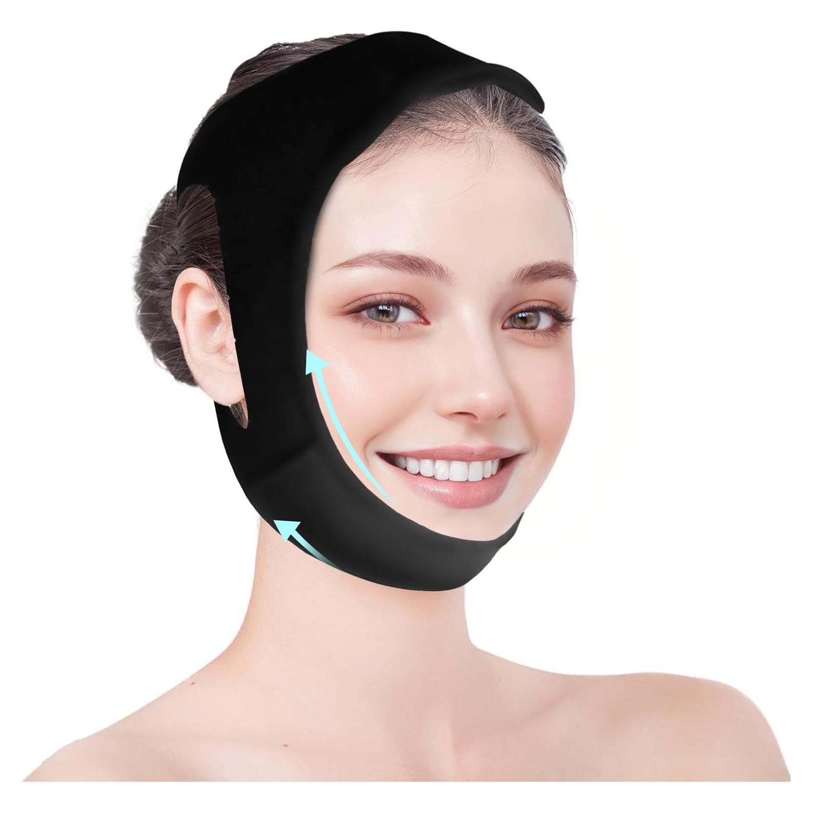 Correa para Barbilla Anti Ronquidos YZWONLY Negra Ajustable