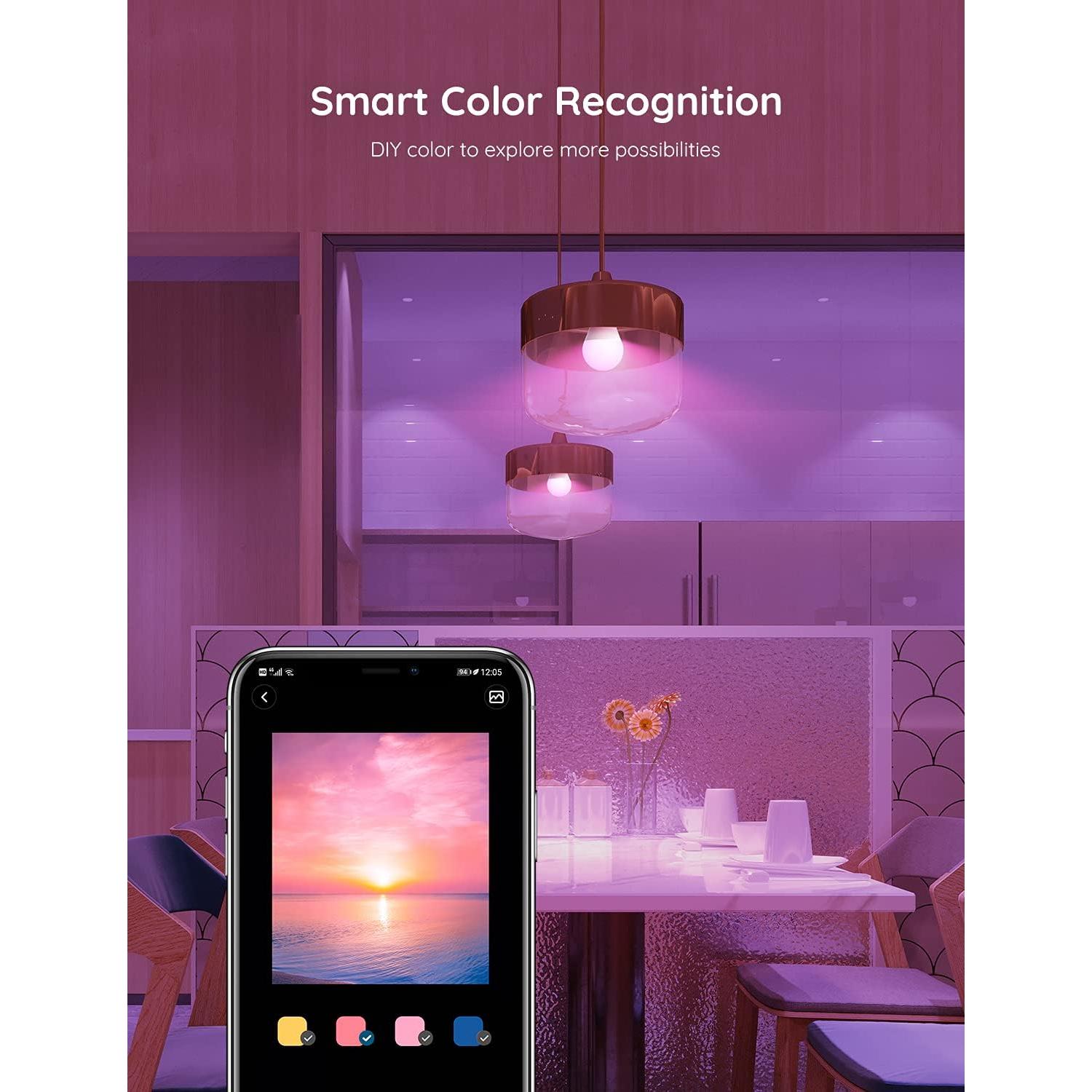 Bombillas Inteligentes Govee H6008, RGBWW, 800 Lúmenes, 4 Pzas