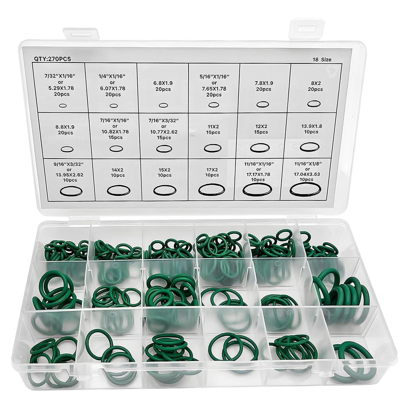 Kit de O-Ring 270 PCS Yourkar para Aire Acondicionado Autos