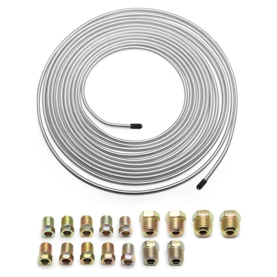 Kit de línea de freno IHOTDER 7.6m cobre zinc 16 accesorios