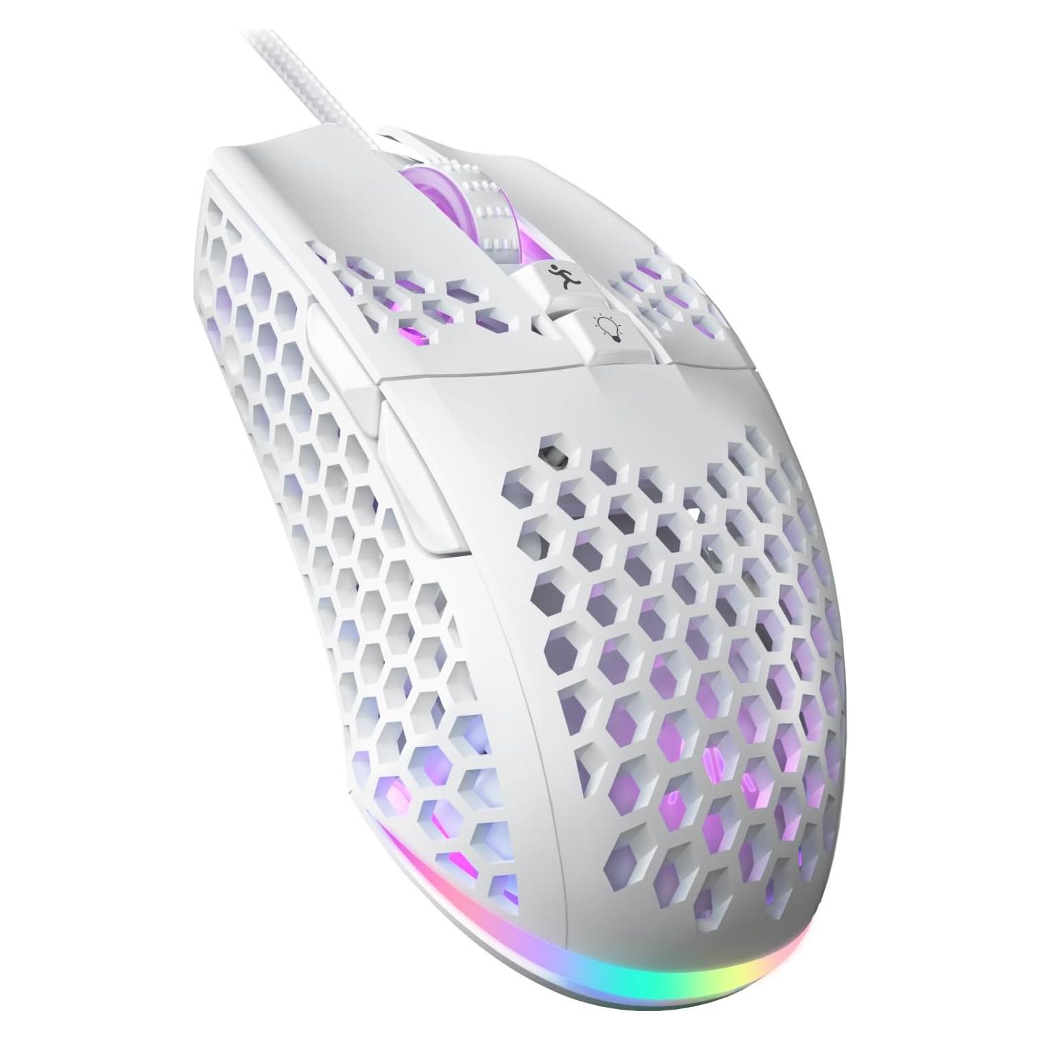 Ratón Gaming Con Cable SOLAKAKA SM900 Blanco 12800 DPI