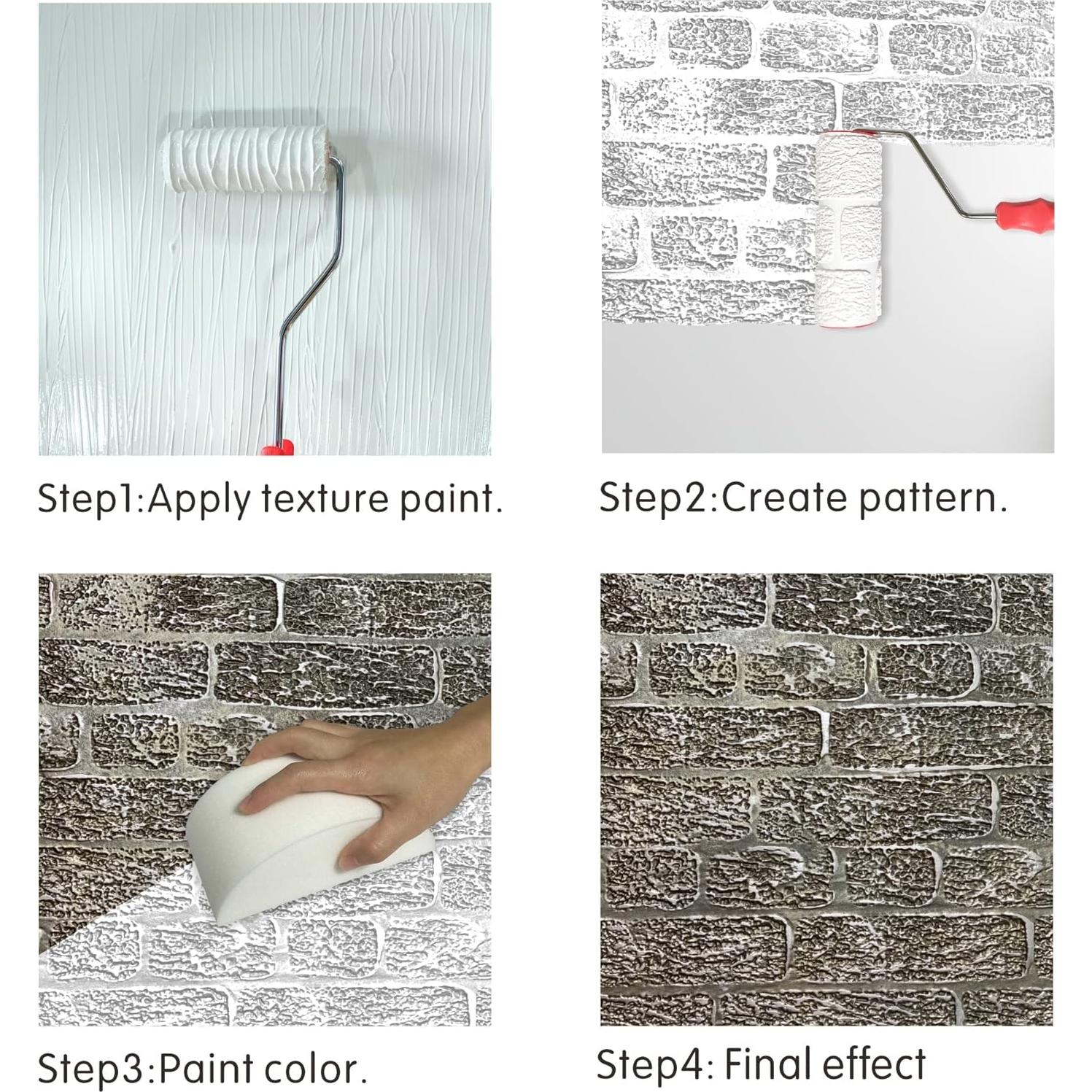 Rodillo de pintura decorativo Nichiyo 20 cm textura ladrillo