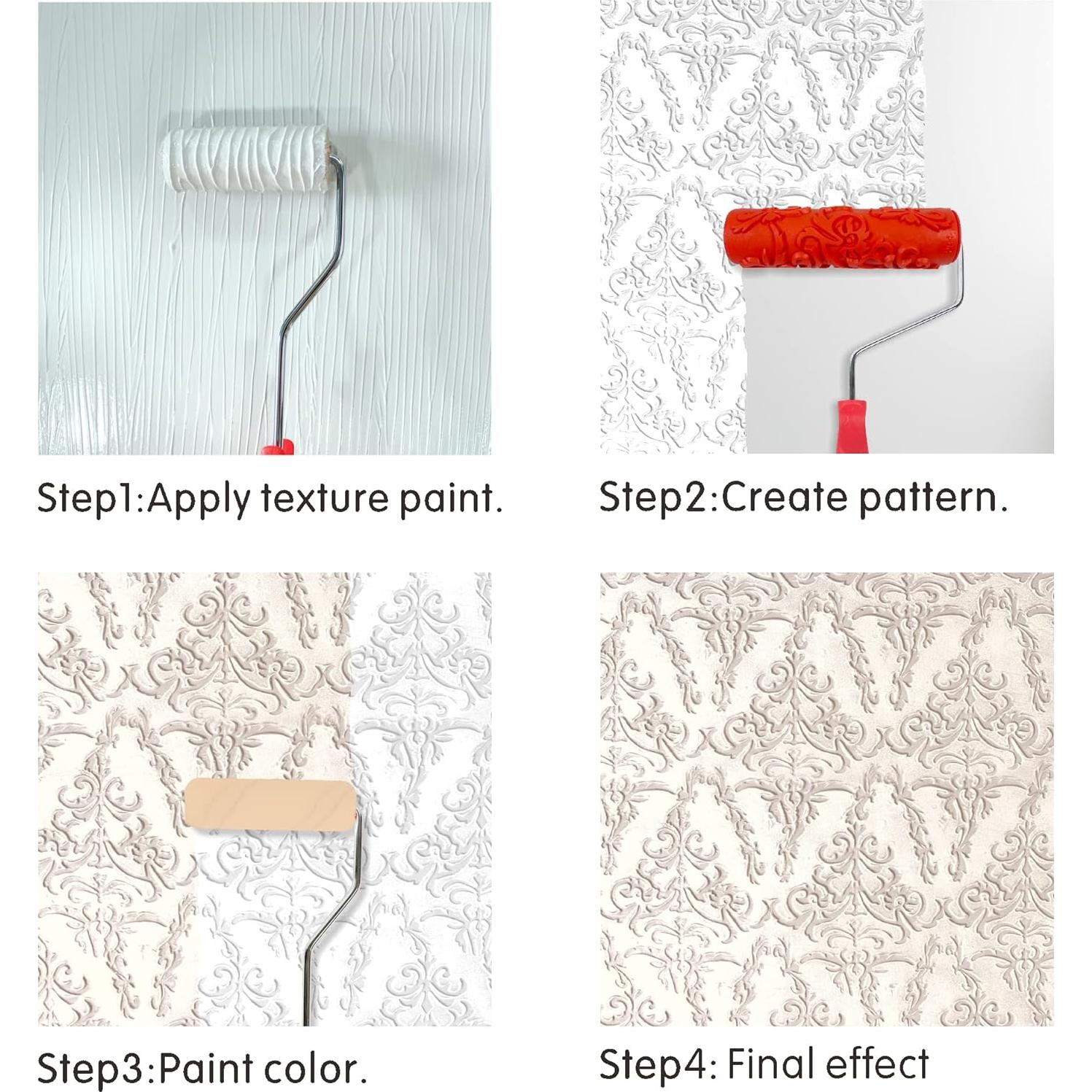 Rodillo de pintura decorativo Hanroy 7" goma textura ladrillo