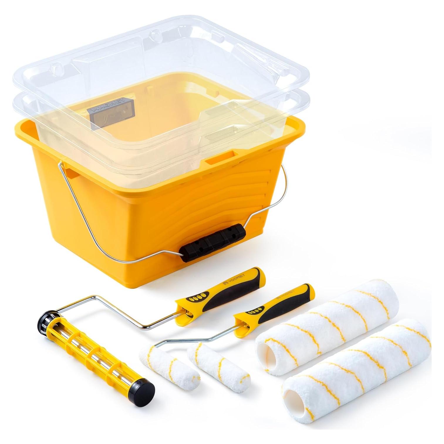 Kit de Pintura Voomey 9 Piezas - Rodillo y Cubo de Microfibra