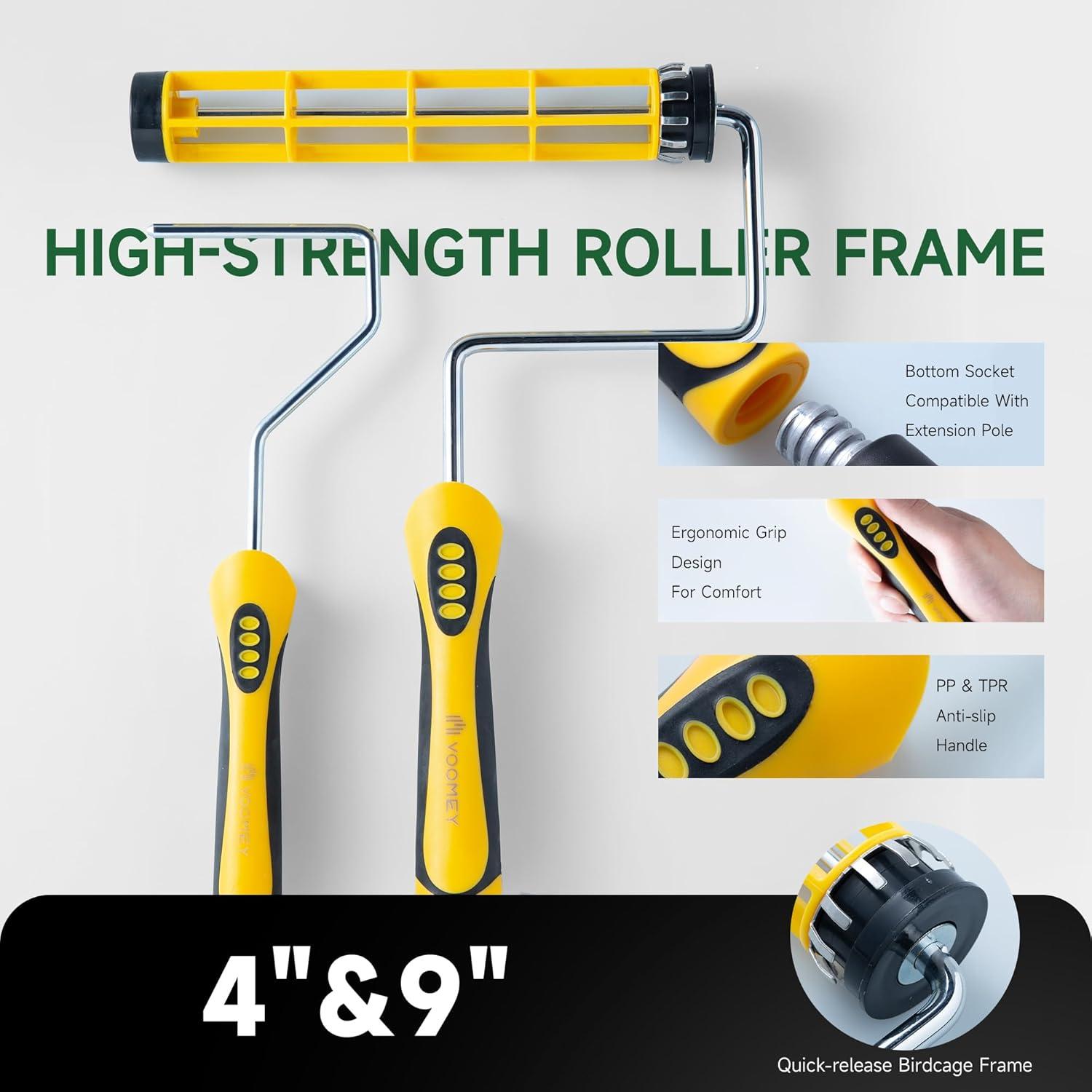 Kit de Pintura Voomey 9 Piezas - Rodillo y Cubo de Microfibra