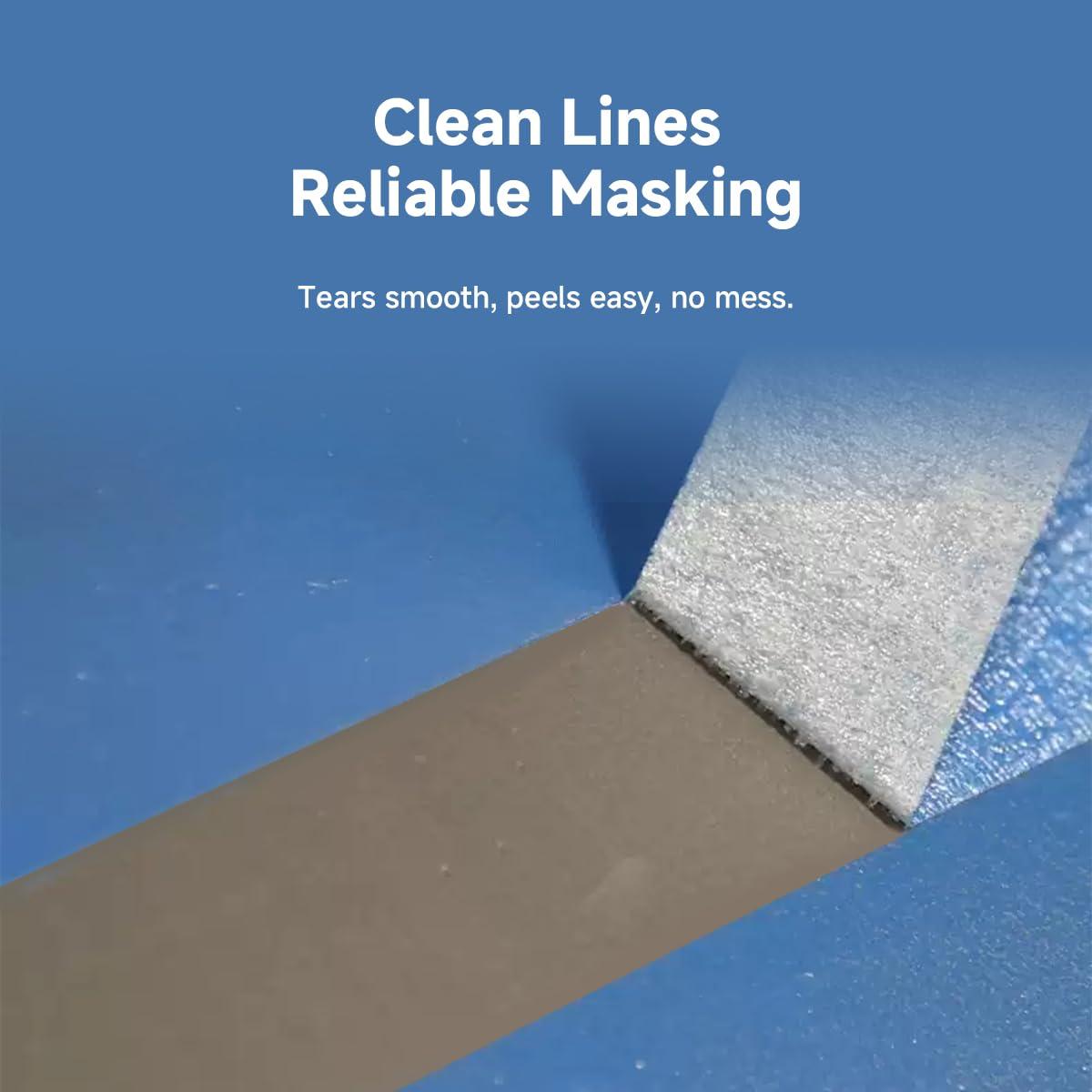 Cinta de Enmascarar Blanca GINNVA 1" (2.54 cm) x 50.29 m - 6 Rollos