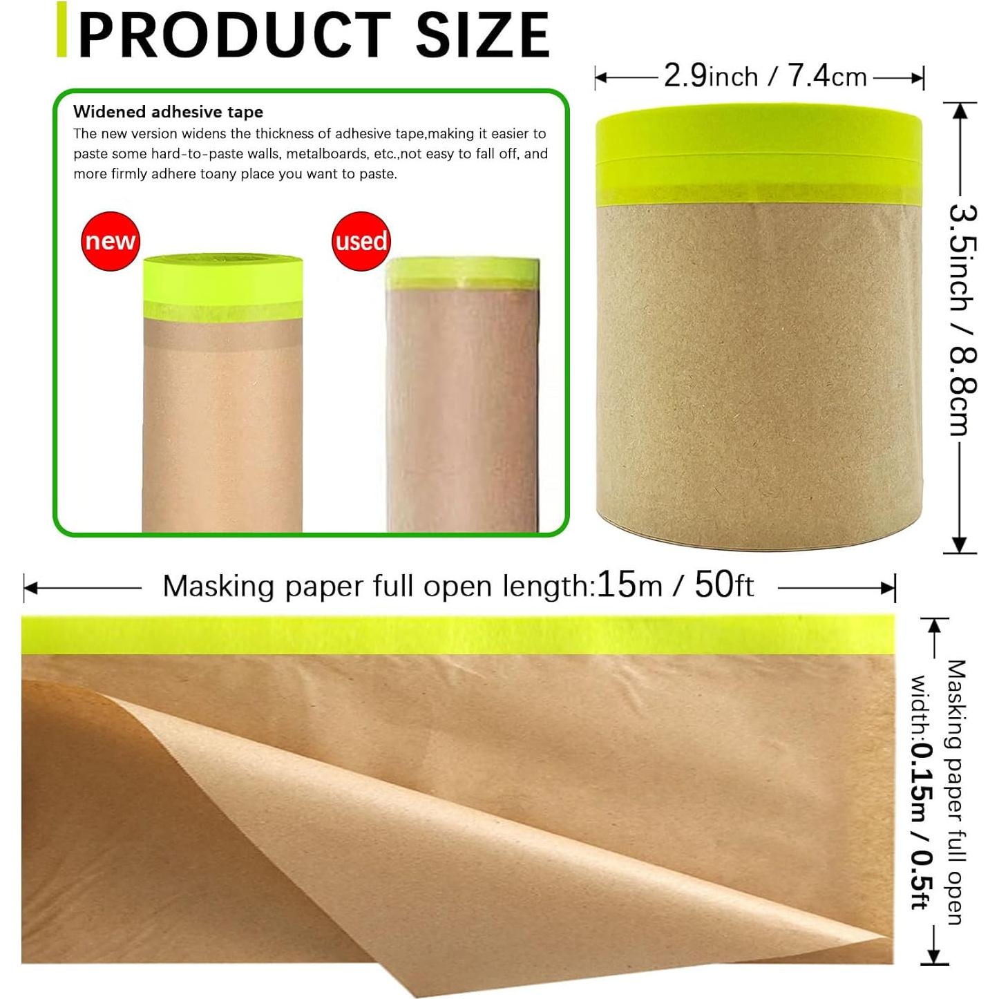 Papel de Enmascarar Hubaow 15.24 cm x 15.24 m para Pintura