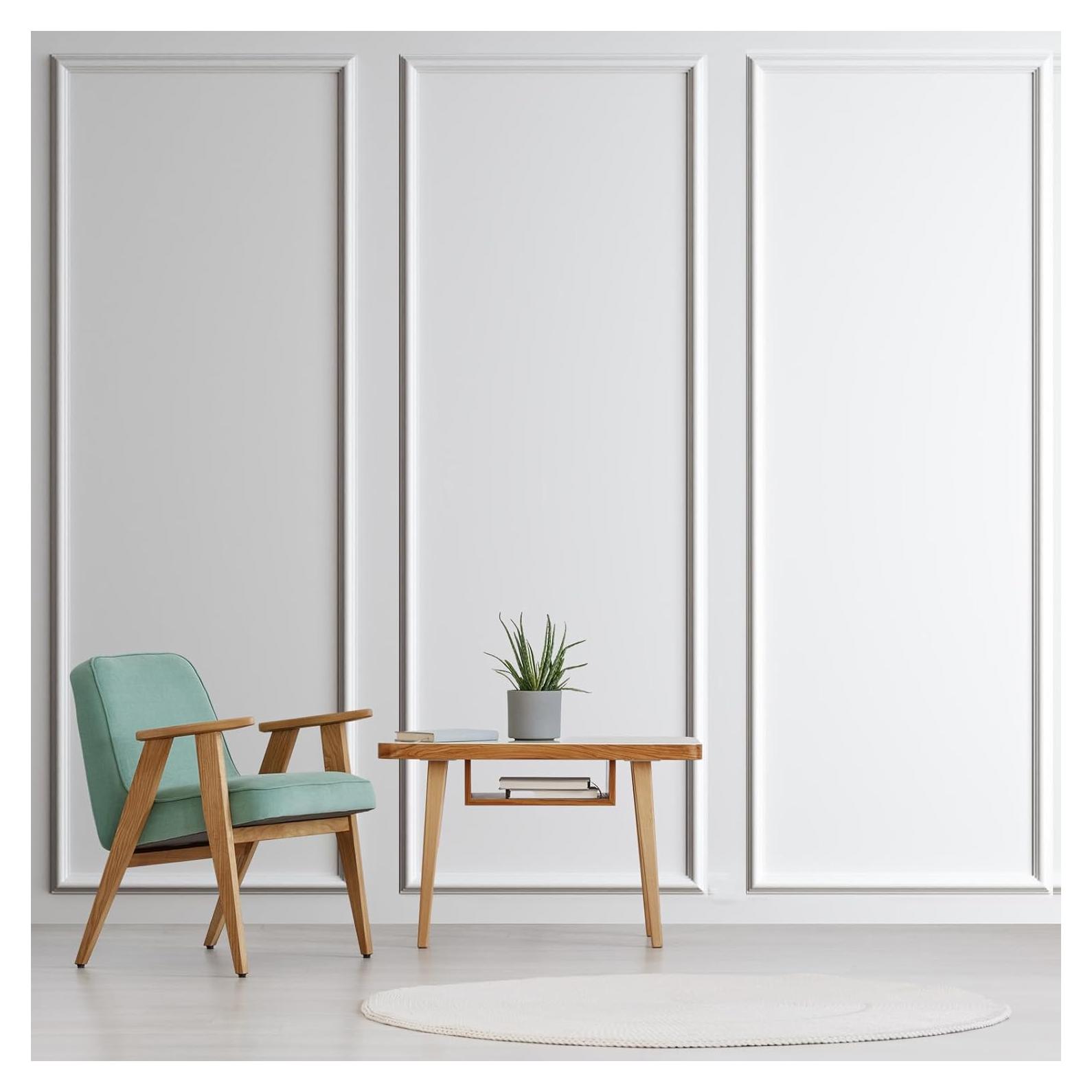 Kit de Moldura de Pared Colingmill 3 Paneles Autoadhesivos Blanco 99x231 cm