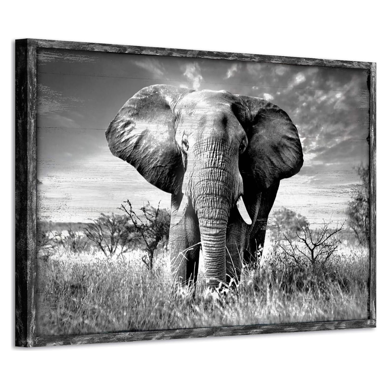 Arte de Pared de Madera Elefante Africano 91.44x60.96 cm