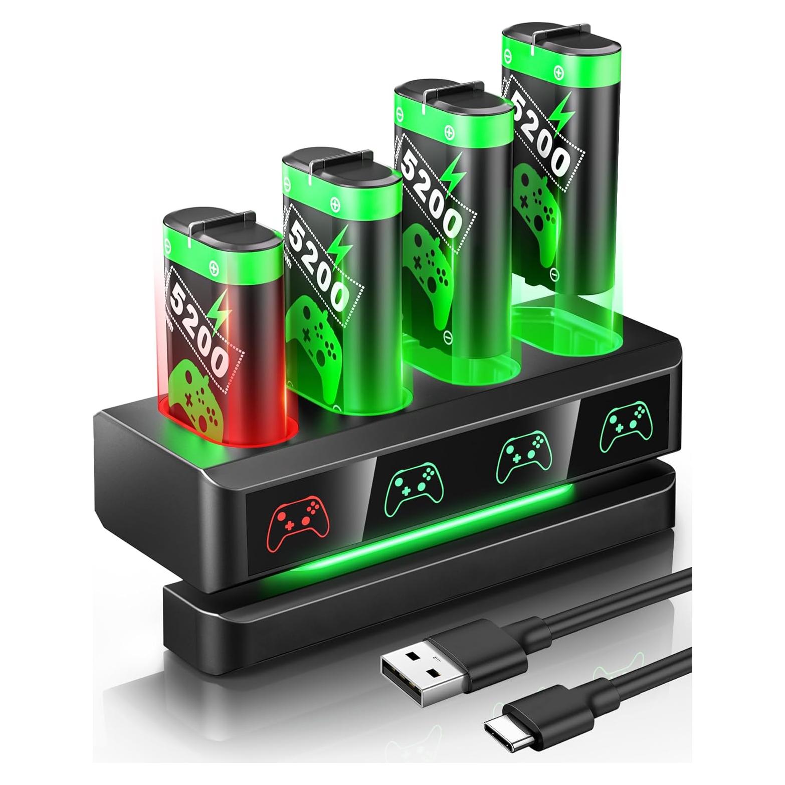 Paquete de Batería Recargable Honghao para Xbox 4x5200mAh