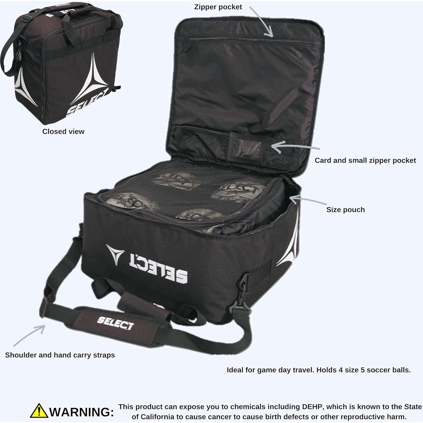 Bolsa de Pelota de Día de Partido Select 15.14L Negra