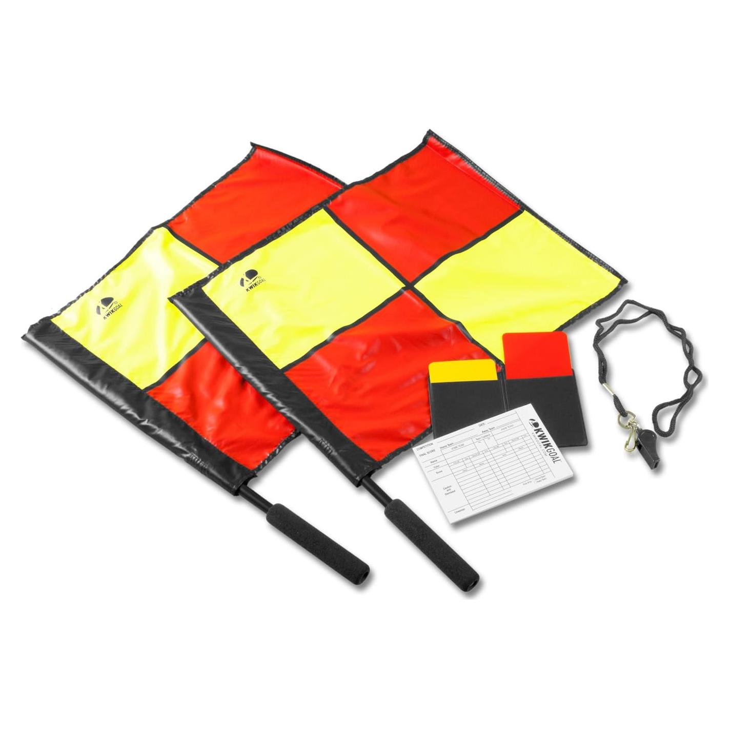 Kit de Árbitro Premier Kwik Goal - 2 Banderas y Silbato