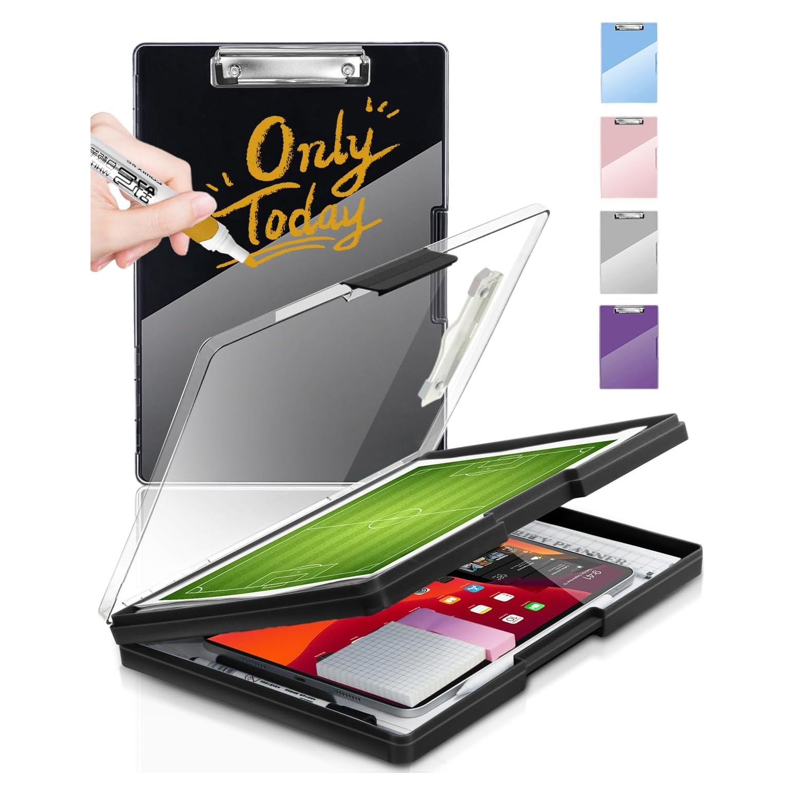 Portapapeles Borrado en Seco Sunnyclip A4 Negro 2 Compartimentos