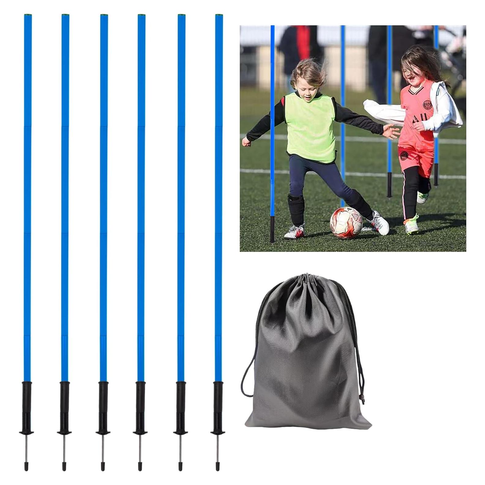 6 Postes de Agilidad para Fútbol Nbguigdstr 1.52m Azul
