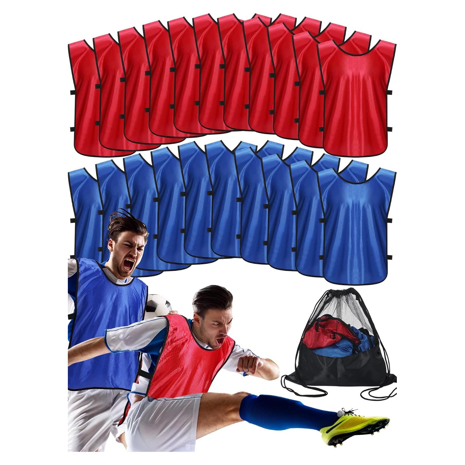 24 Chalecos de Entrenamiento Jiuguva Azul y Rojo para Deportes