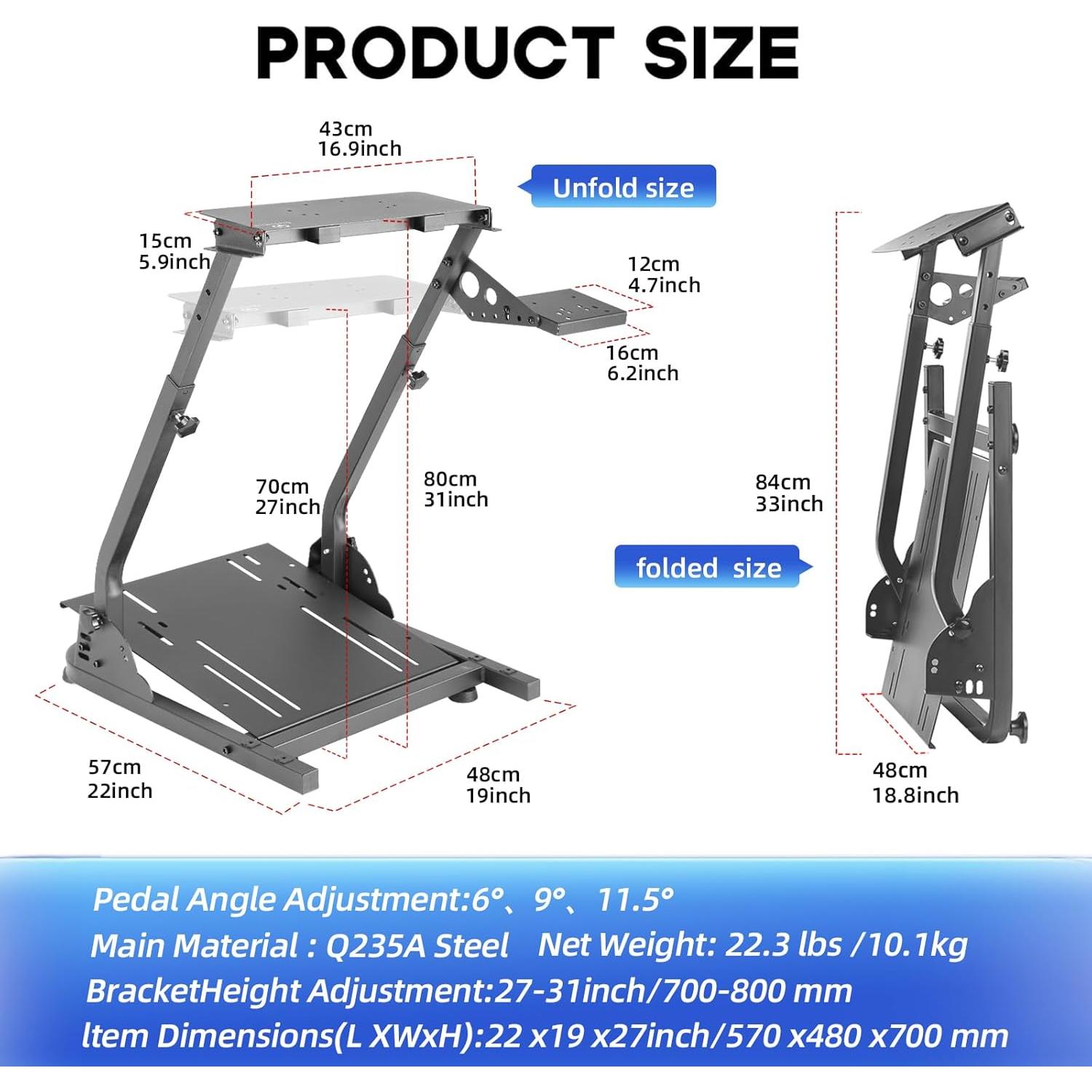 Soporte de Volante Grefinity Ajustable para Simulador de Carreras