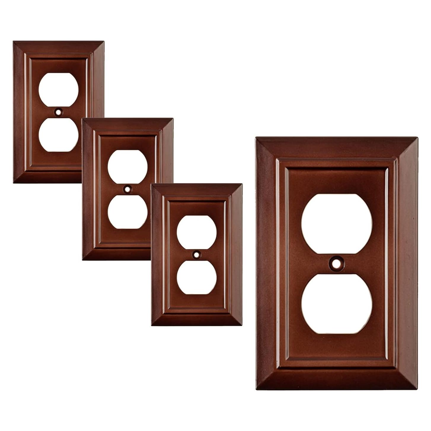 Cubiertas de Enchufe Marrón SleekLighting - Paquete de 4