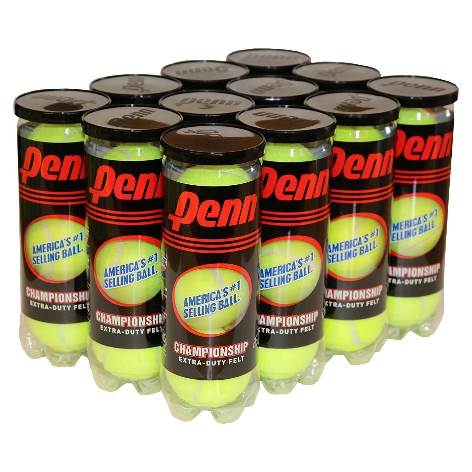 Pelotas de Tenis Penn Natural Rubber 12 Latas 36 Pelotas Amarillo