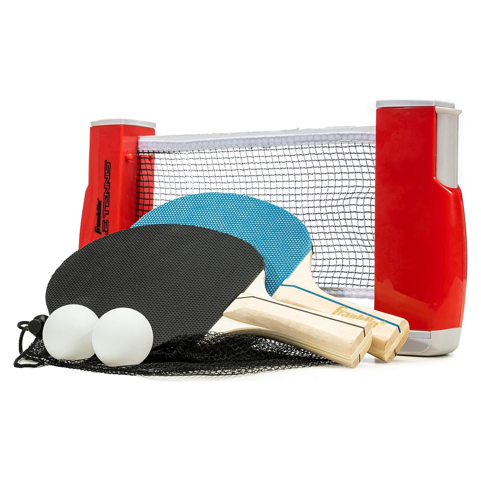 Juego de Tenis de Mesa Portátil Franklin Sports - Red Ajustable + 2 Palas y Pelotas