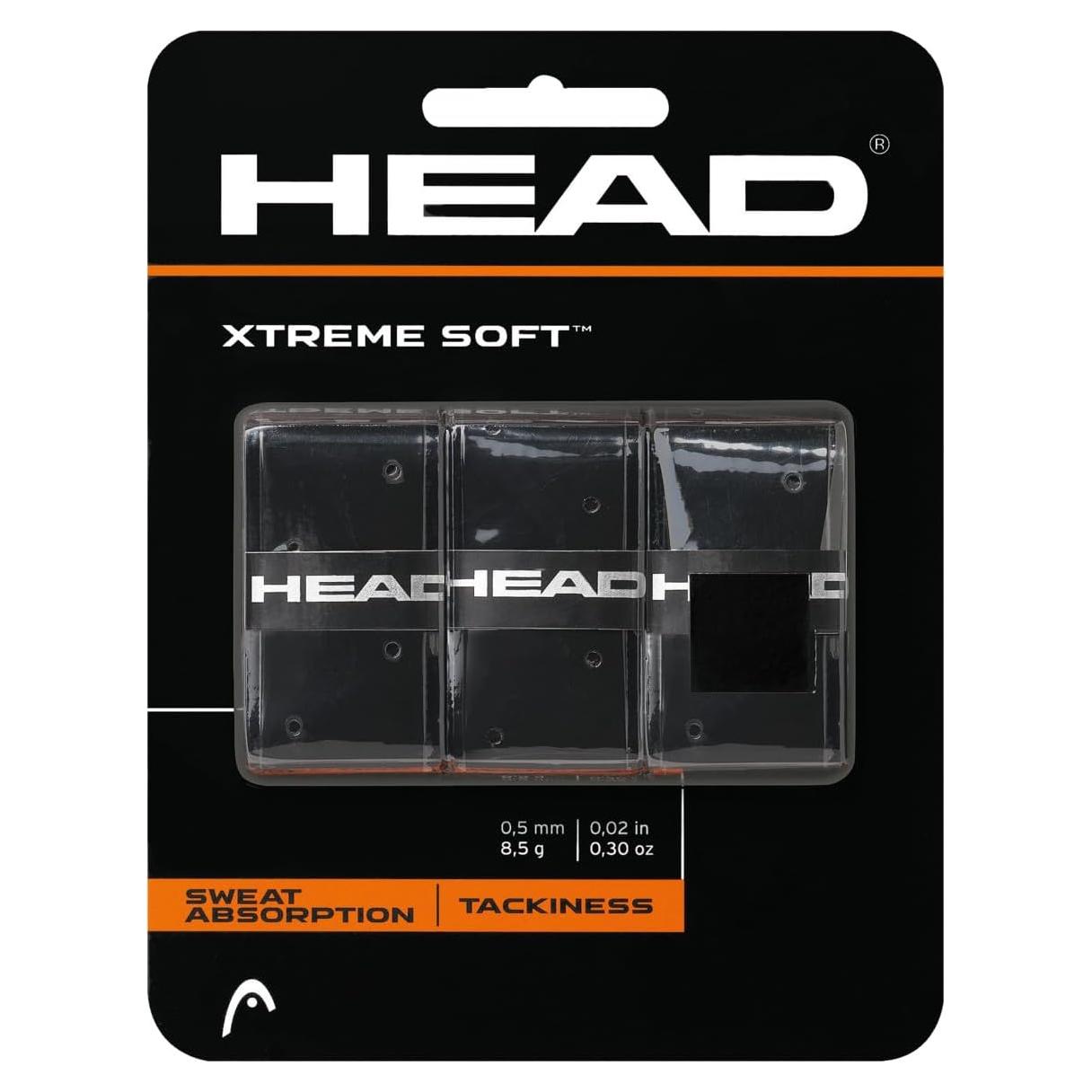 Overgrip de Tenis HEAD Xtreme Soft 3-Pack Negro