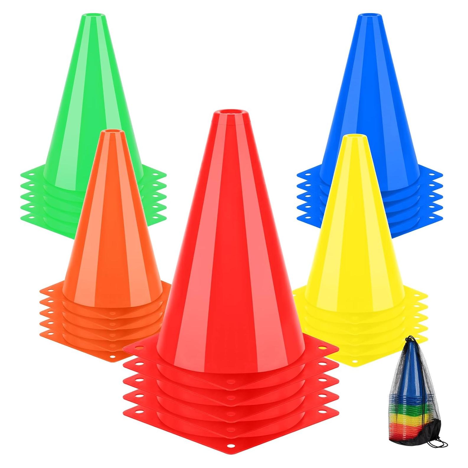 Conos de Entrenamiento BiAnYC de Plástico 25 Pcs 7" Colores Brillantes