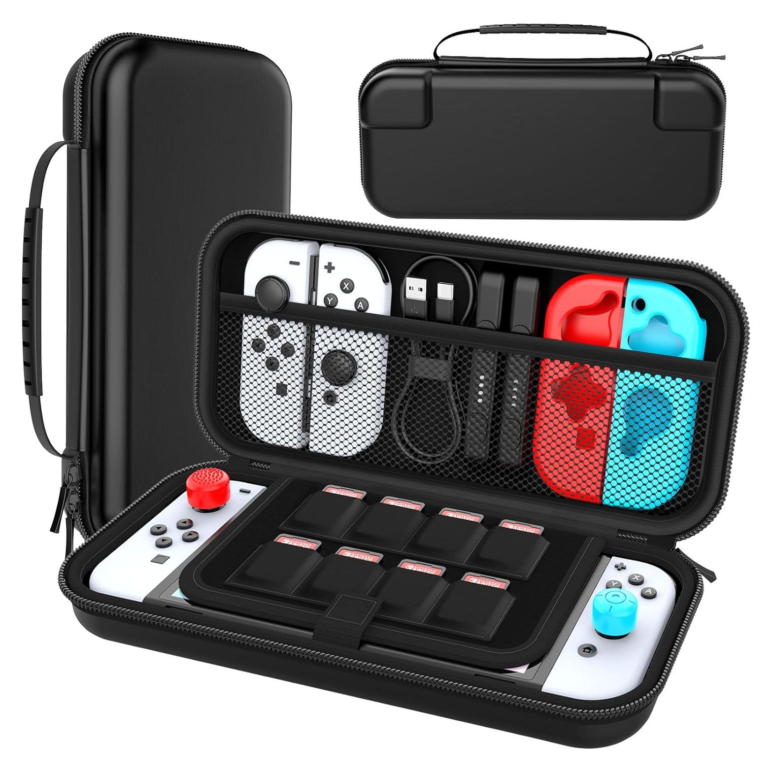 Funda HEYSTOP para Nintendo Switch y OLED 2021, Negra