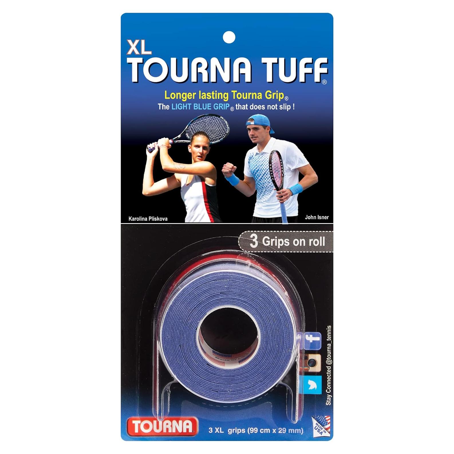 Agarre de Tenis Tourna Tuff - 3 Paquete Azul Duradero