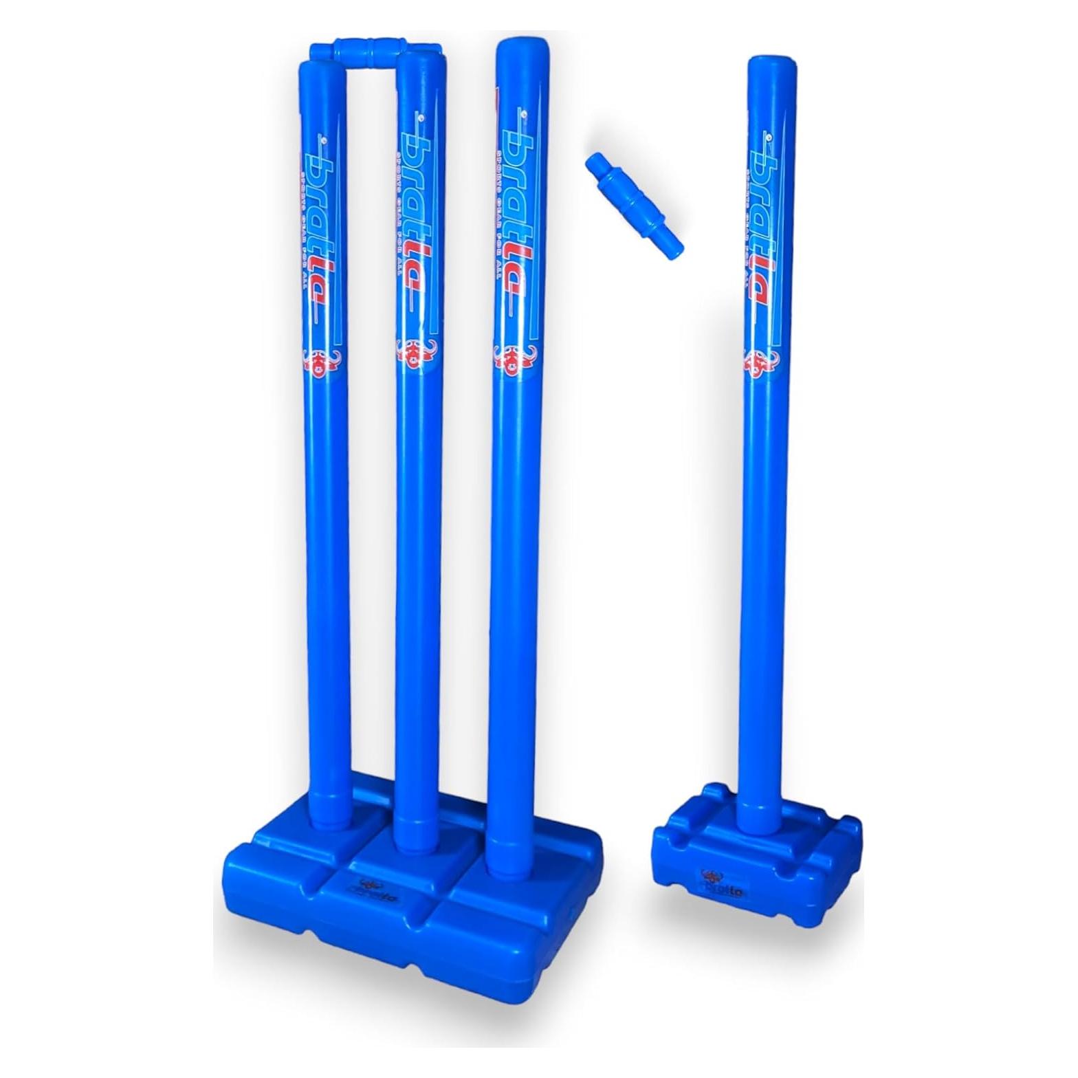 Tacos de Cricket Bratla Wicket Azul con Base Plástica 73.66 cm