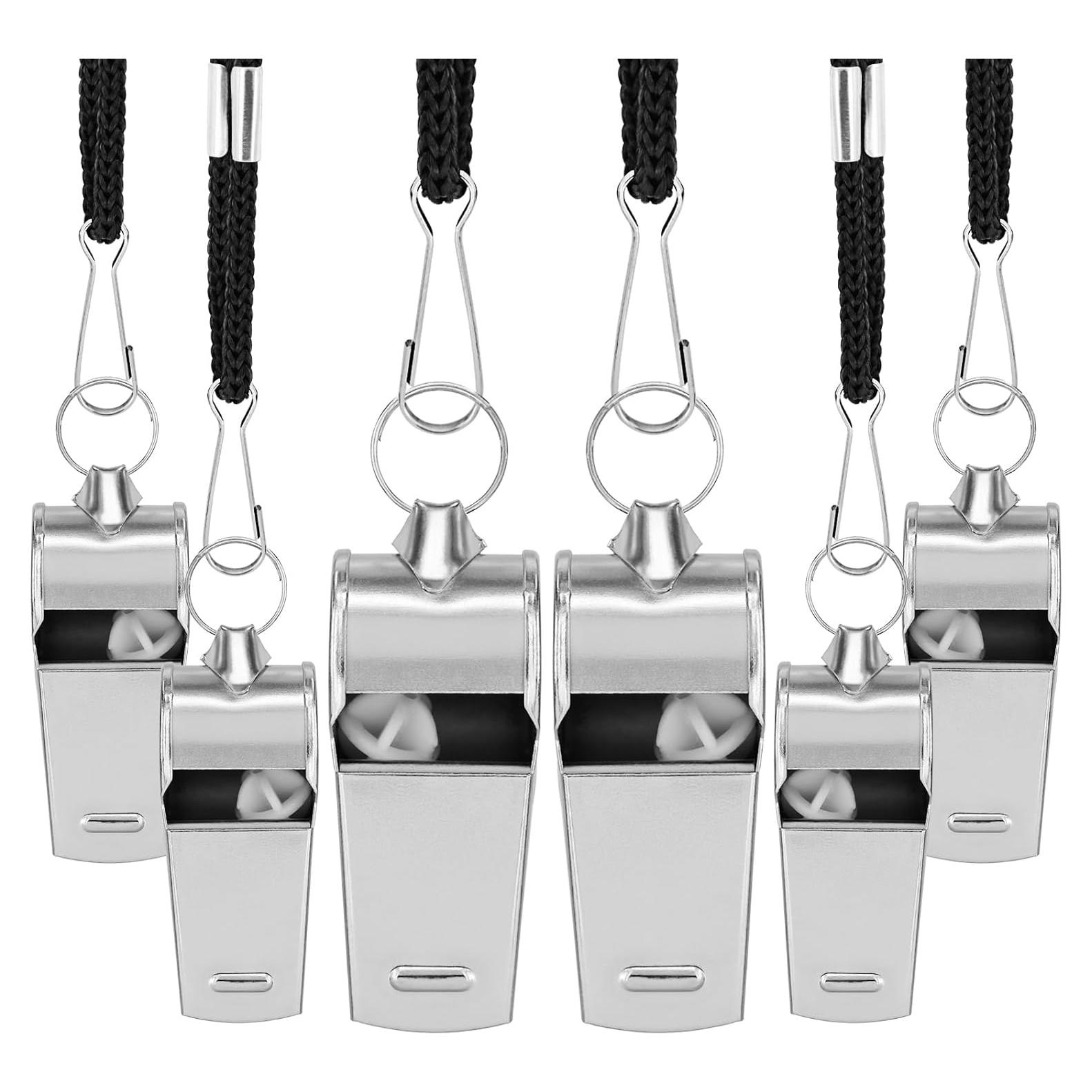 Silbato de Metal BENACES con Cordón - Paquete de 6 Unidades