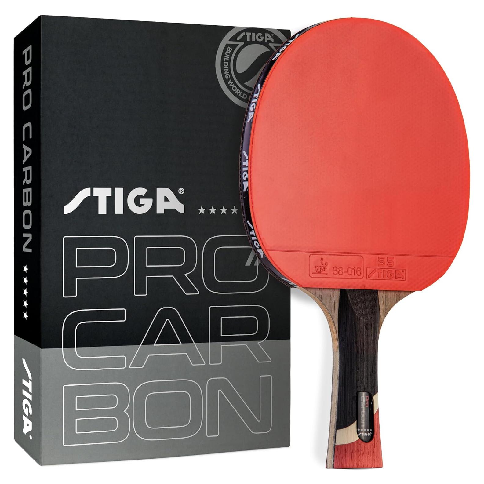 Raqueta de Tenis de Mesa STIGA Pro Carbon - Competencia - Rojo