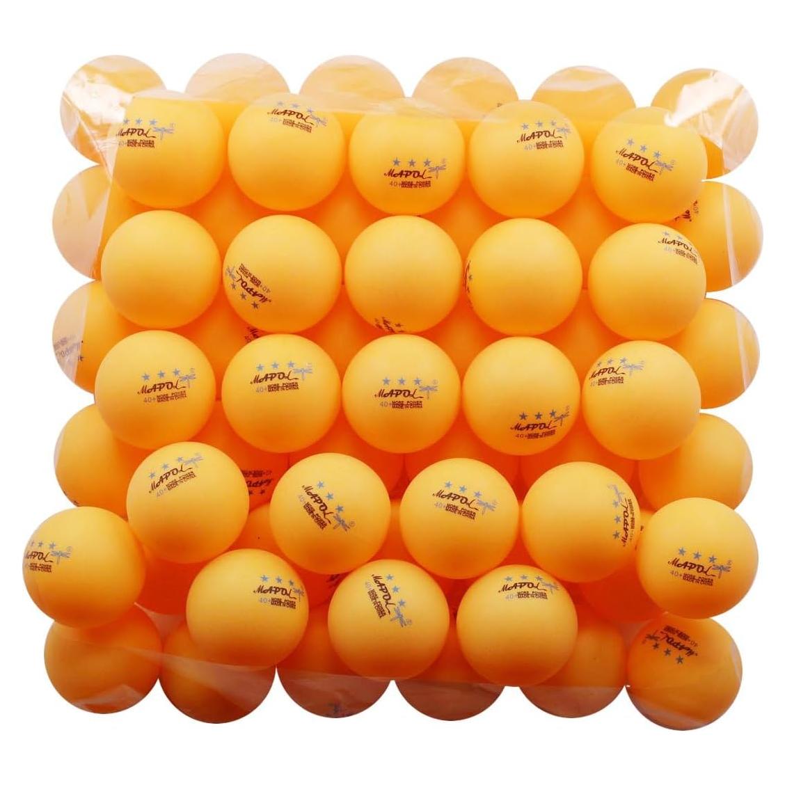 Pelotas de Ping Pong MAPOL 40mm Naranja 50 Unidades Premium
