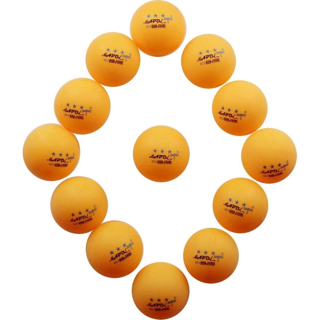 Pelotas de Ping Pong MAPOL 40mm Naranja 50 Unidades Premium