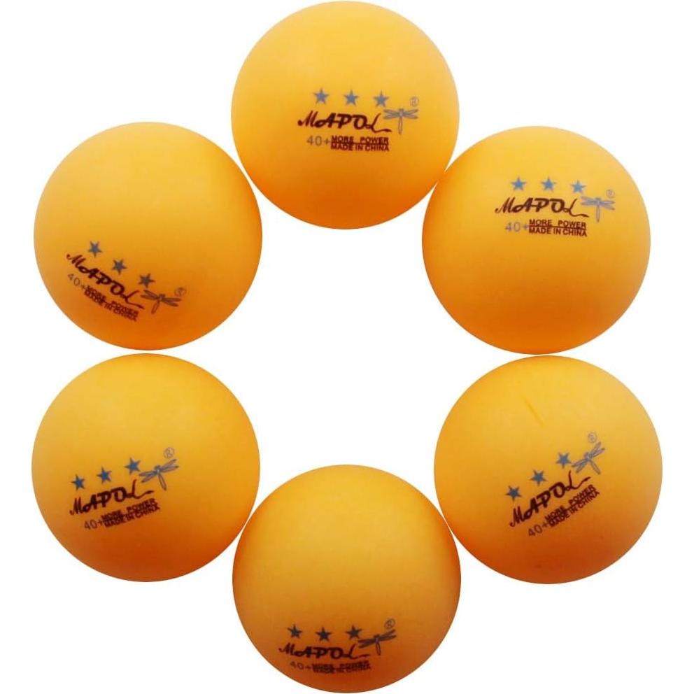Pelotas de Ping Pong MAPOL 40mm Naranja 50 Unidades Premium
