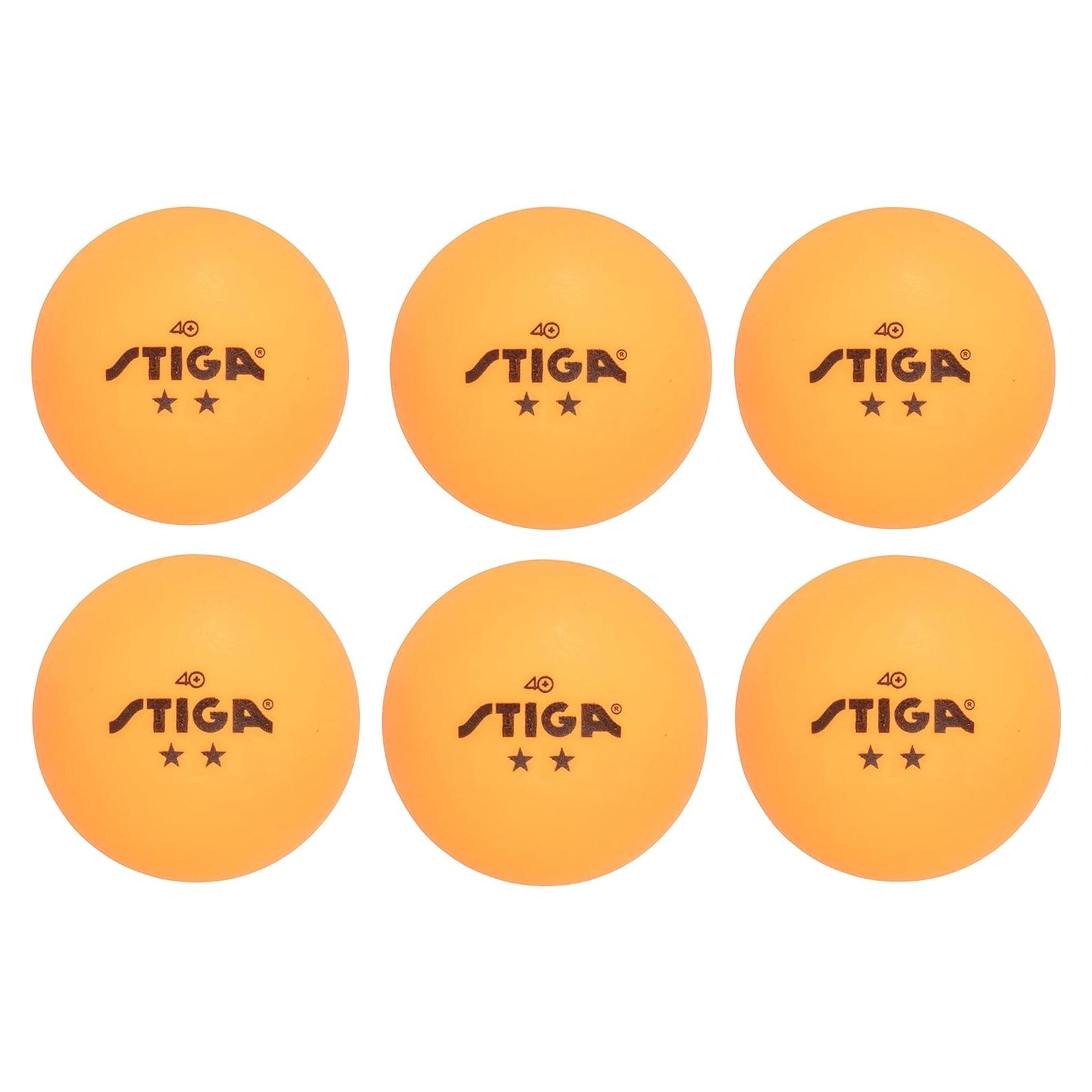 Pelotas de Ping Pong STIGA 2 Estrellas Naranjas - Paquete de 6