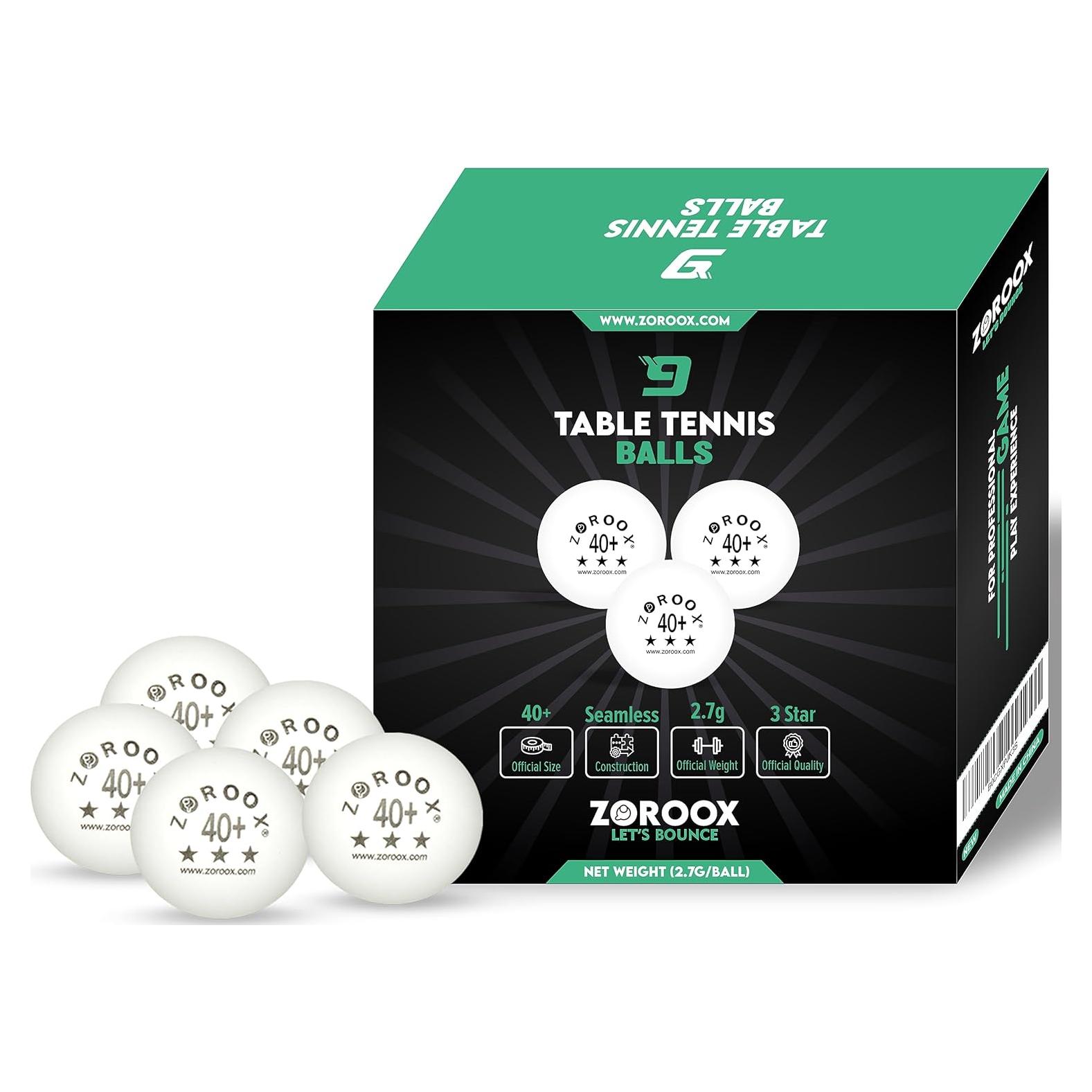 Pelotas de Tenis de Mesa ZOROOX 40mm - Paquete de 9 Blancas