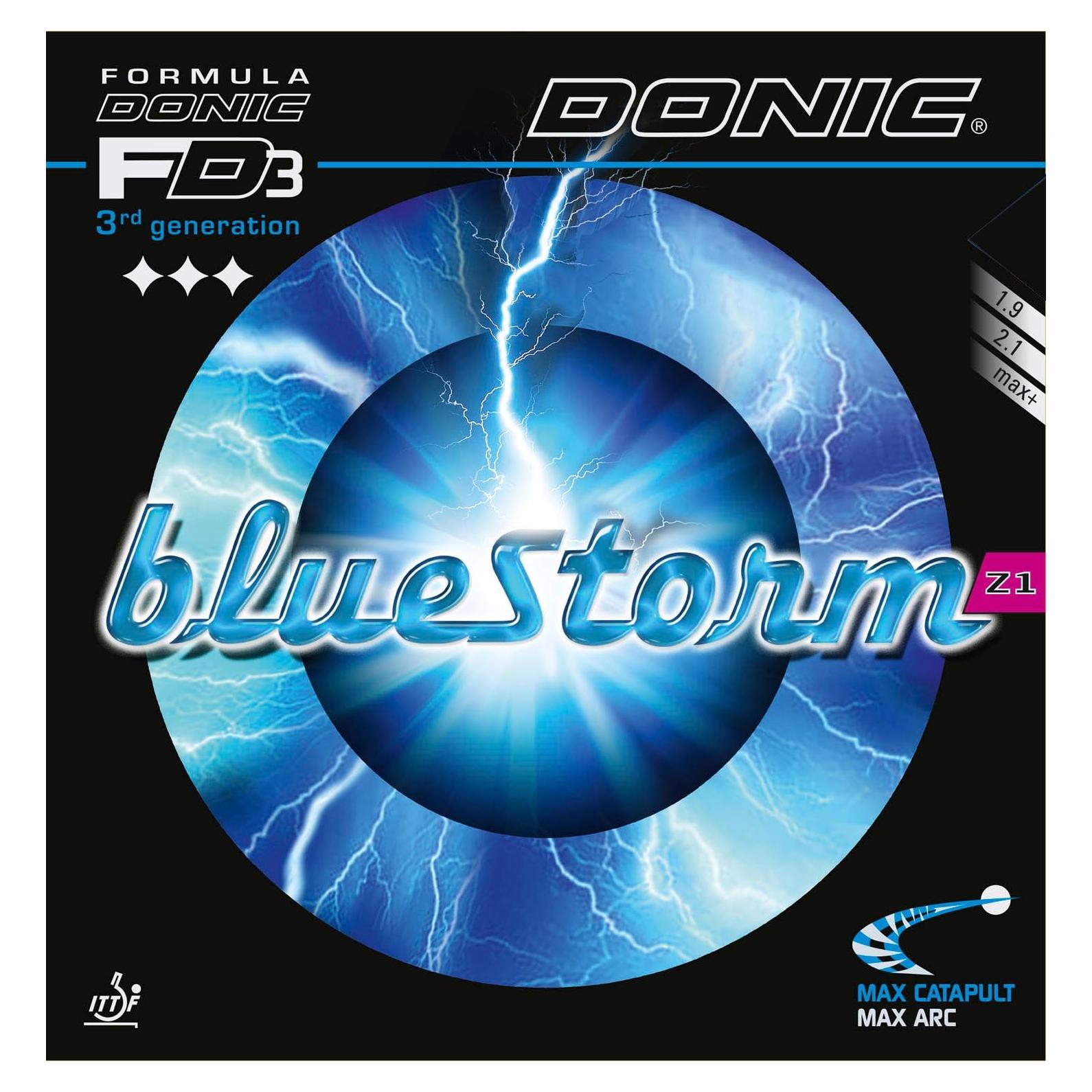 Goma de Tenis de Mesa DONIC Blue Storm Z2 Negra MAX+