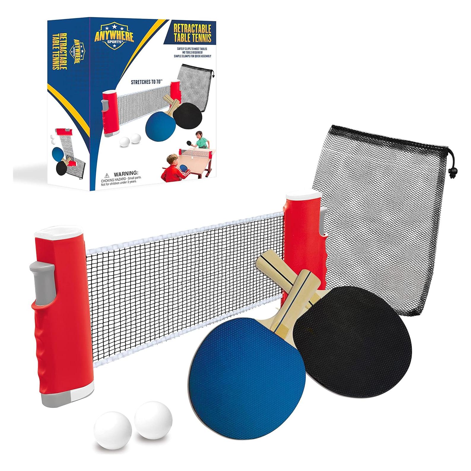 Juego de Tenis de Mesa Retráctil Thin Air Brands, Portátil con 2 Palas y 2 Pelotas