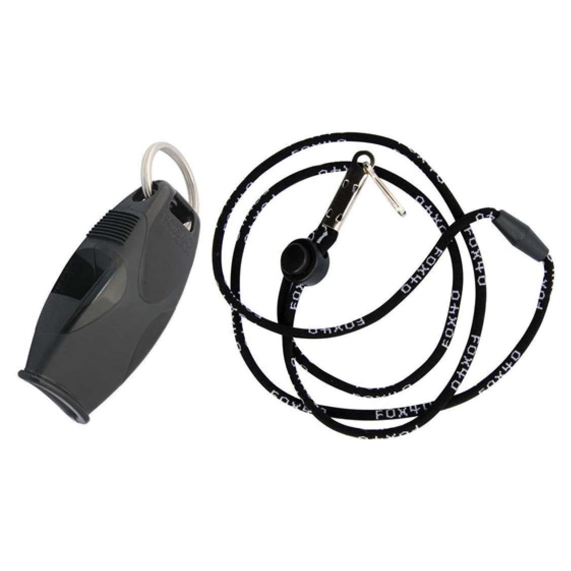Silbato Fox 40 Sharx Negro con Cordón - 120 dB